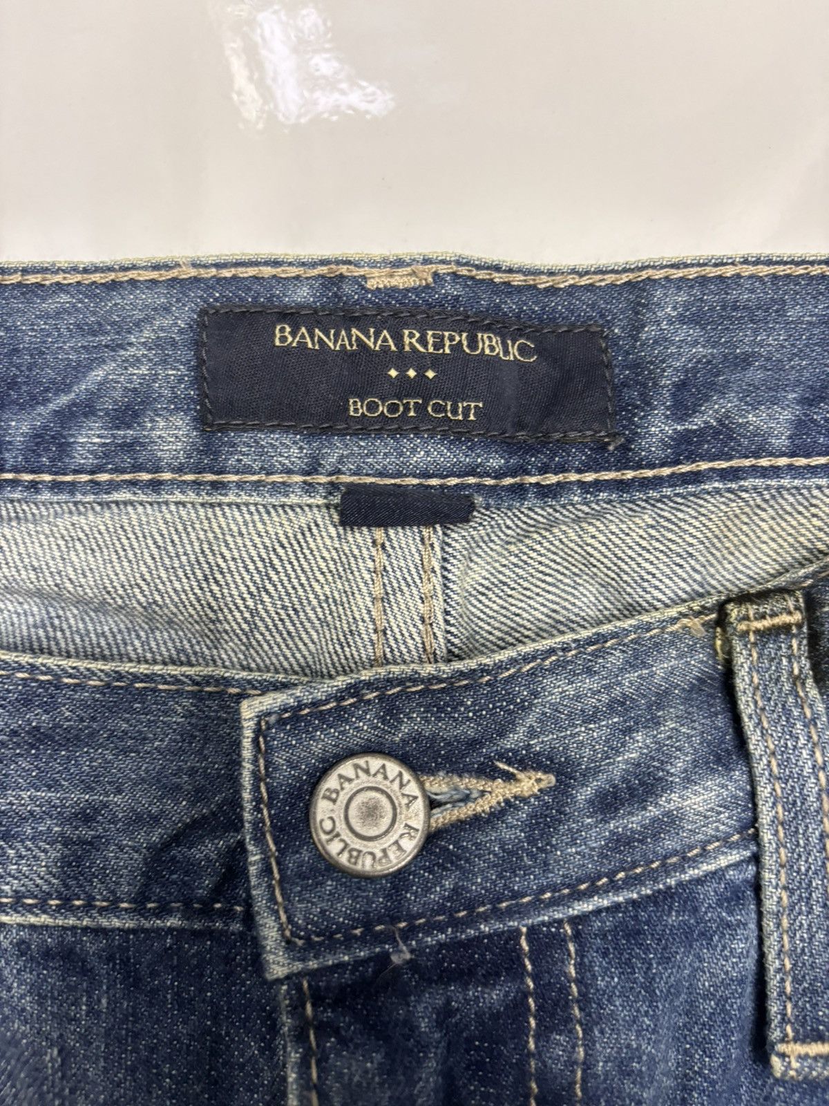 Kapital 🔥BANANA REPUBLIC BOOTCUT FLARED DENIM JEANS MUD WASH Size US 35 - 9 Thumbnail