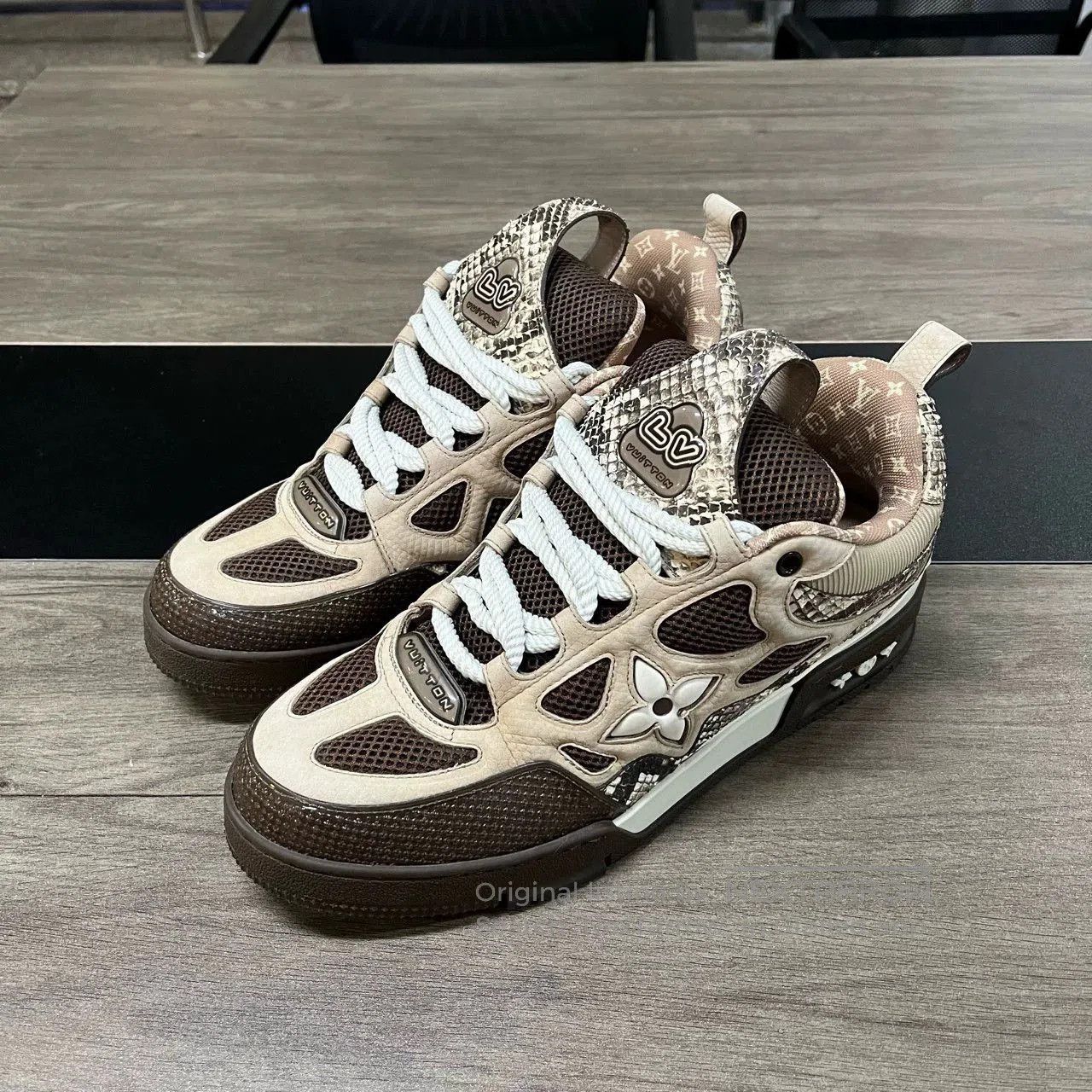 Louis Vuitton LV Skate Brown Snake Print Sneakers. Size US 10.5 / EU 43-44 - 1 Thumbnail