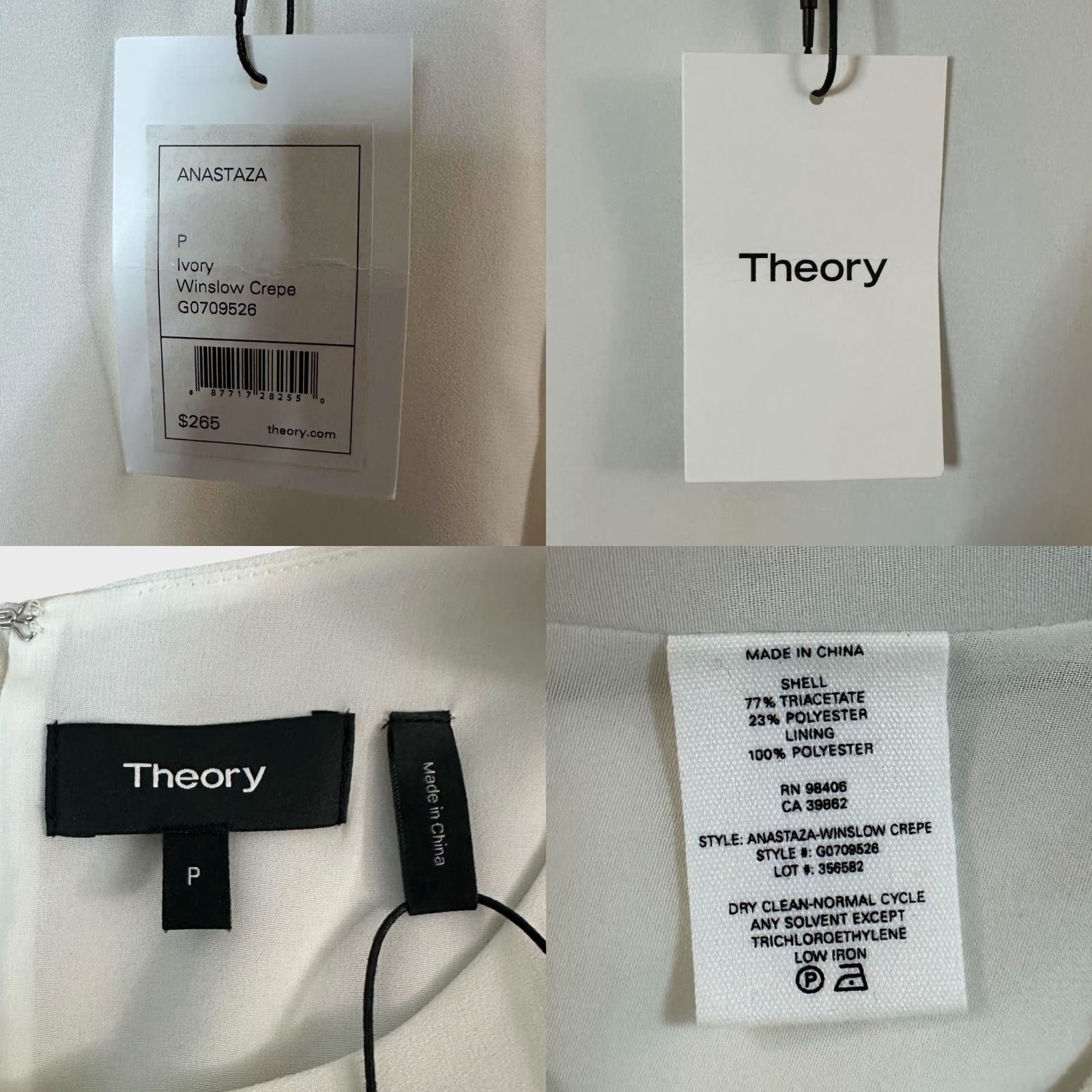 Theory Theory Anastaza Winslow Crepe Layered Top Ivory Women's Size Small Size S / US 4 / IT 40 - 8 Thumbnail