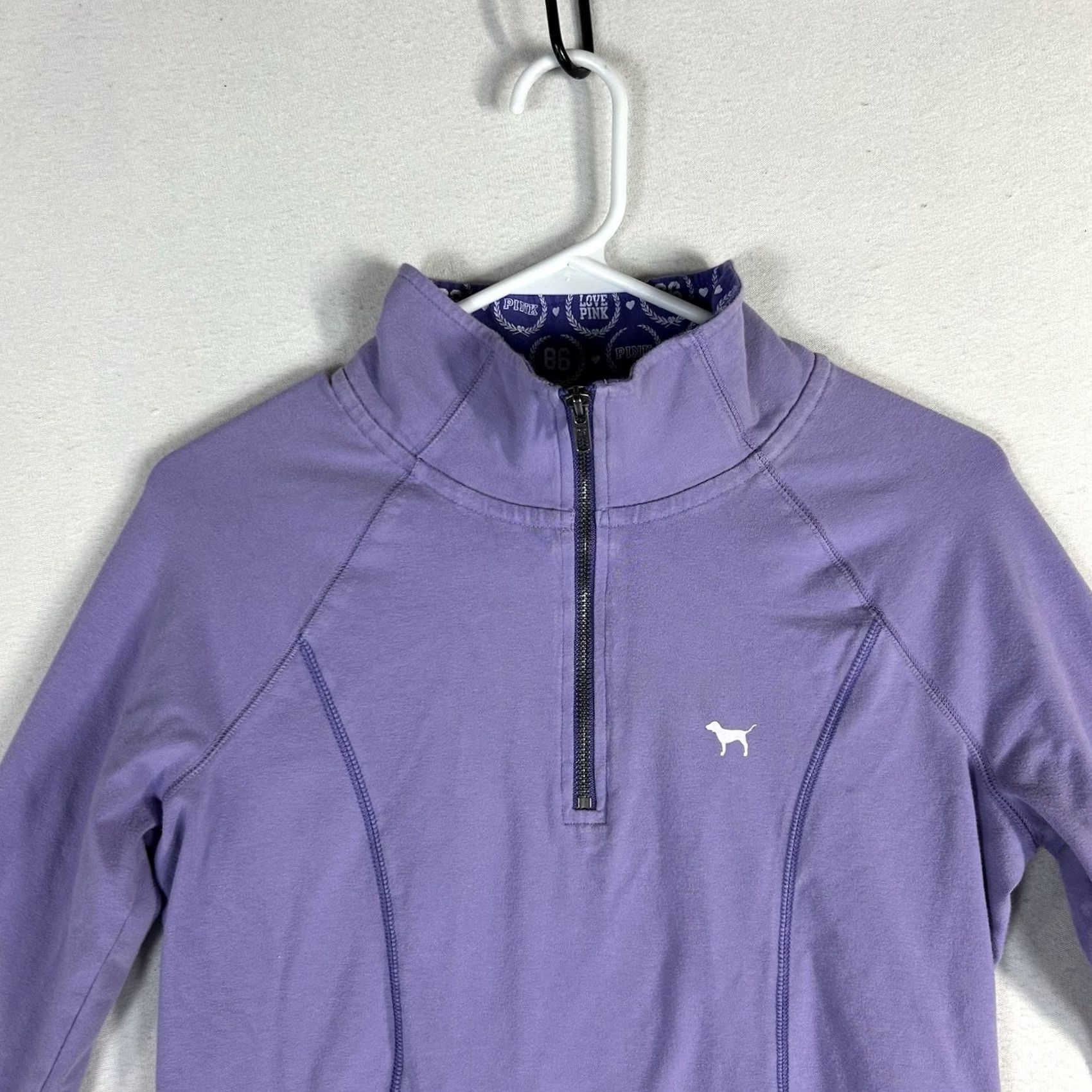 Pinko PINK Victoria's Secret Long Sleeve Pullover Womens Size S Purple 1/4 Zip Top Size S / US 4 / IT 40 - 2 Thumbnail