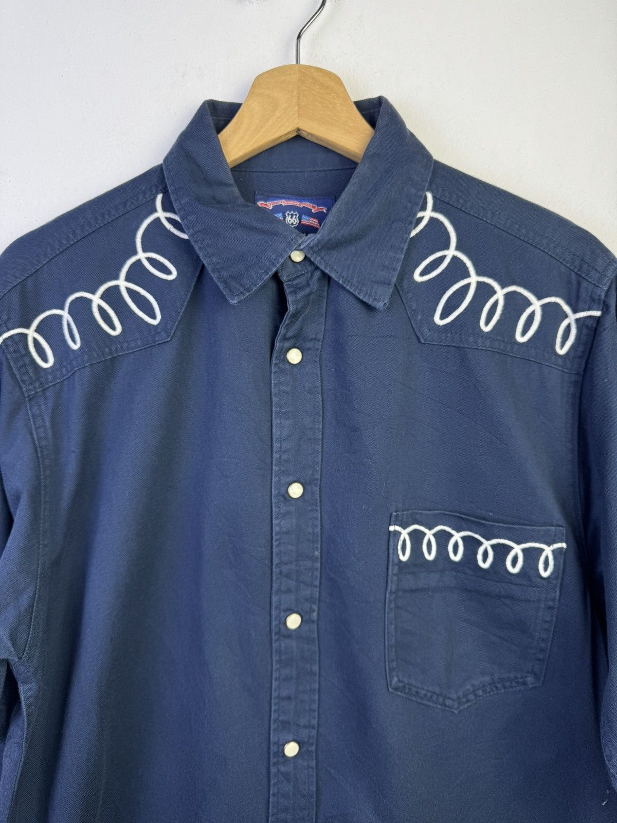 Route 66 Vintage Route 66 Stamp Button Ups Down Shirt Size US L / EU 52-54 / 3 - 3 Thumbnail