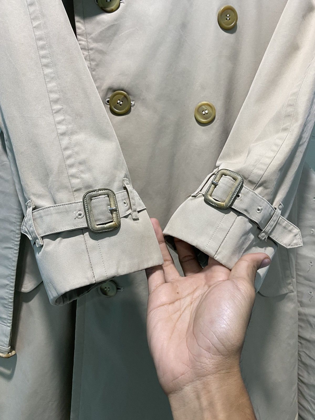 Burberry Vtg Burberry Double Breasted Nova Check Trench Coat Size S / US 4 / IT 40 - 9 Thumbnail