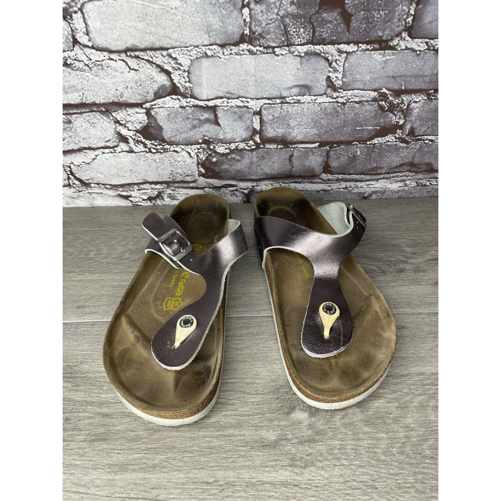 Other Real Natural Purple Metallic Leather Strap Sandals Women Sz Size US 10.5 / IT 40.5 - 11 Thumbnail
