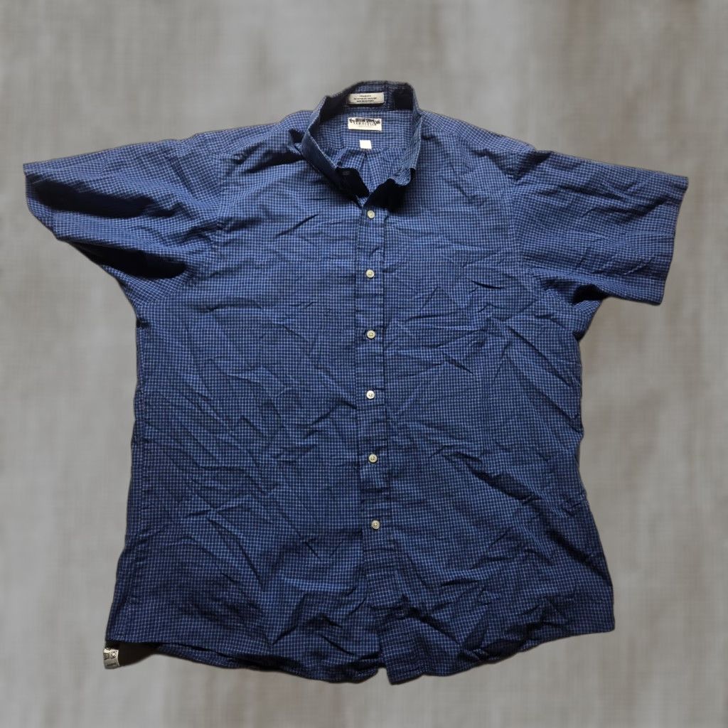 Van Heusen Van Heusen Blue Checkered Button-Down Dress Shirt Adult Men 17 Regular Fit Size US XL / EU 56 / 4 - 1 Thumbnail