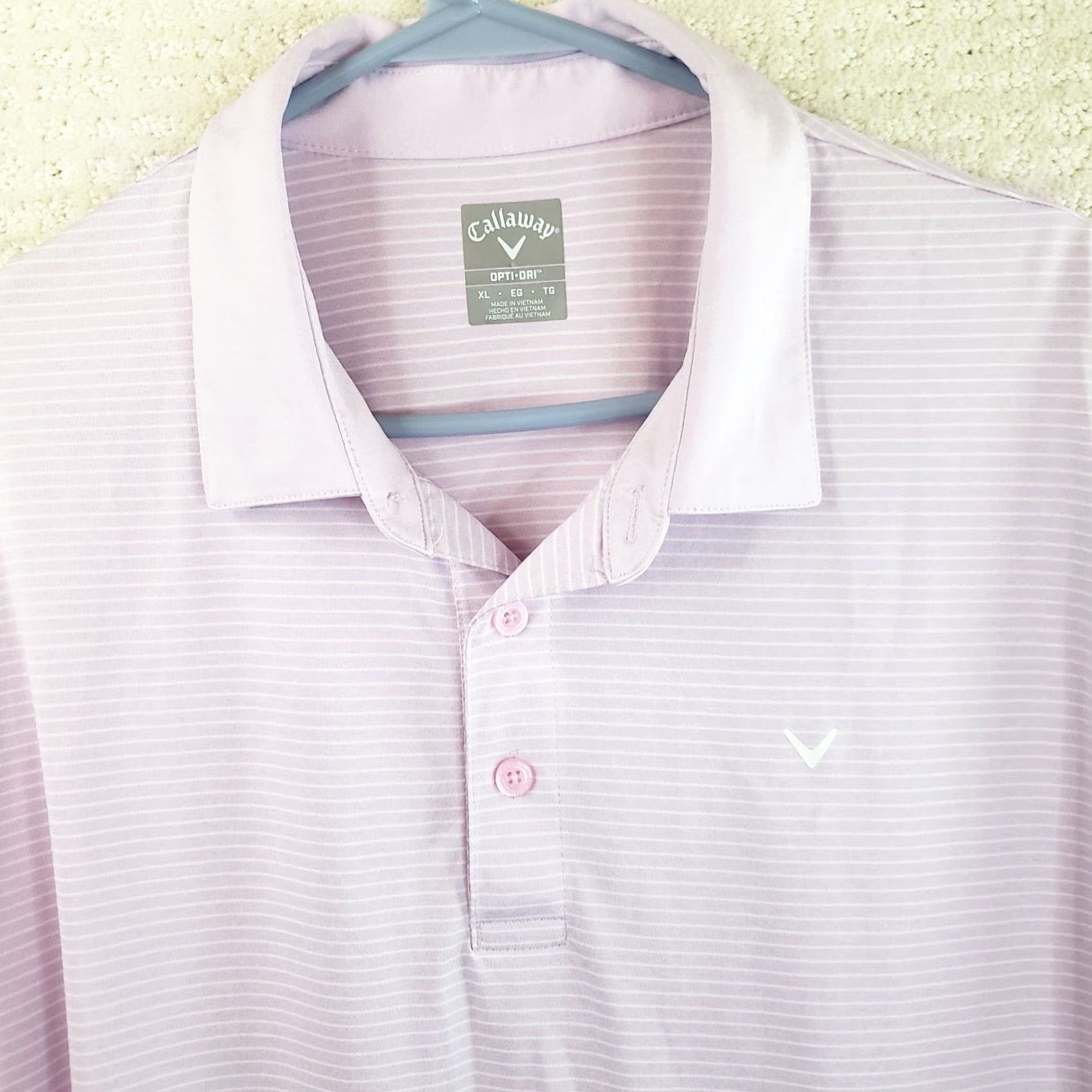 Callaway VINTAGE Callaway Opti Dri Polo Shirt Striped Short Sleeve Mens XL Pink XS? Size US XL / EU 56 / 4 - 3 Thumbnail