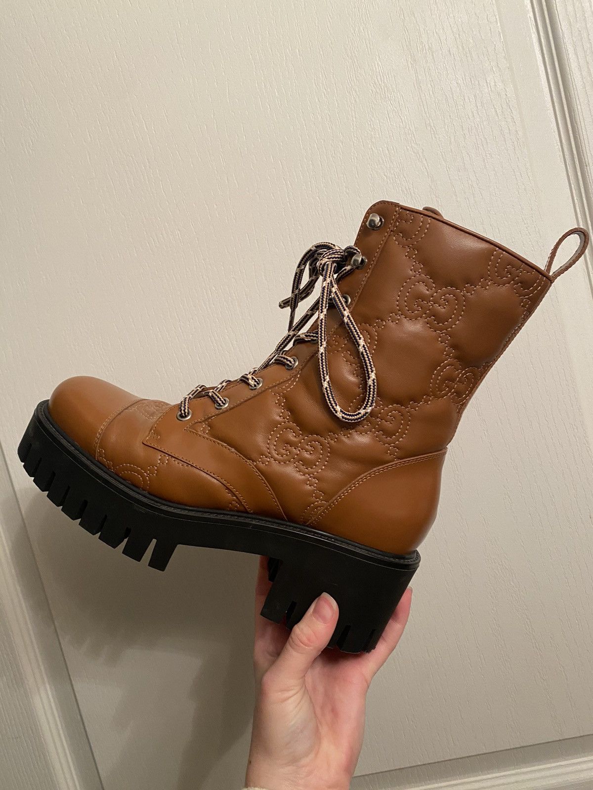 Gucci Gucci Matelasse Quilted GG Logo Combat Boots Size US 7 / IT 37 - 7 Thumbnail