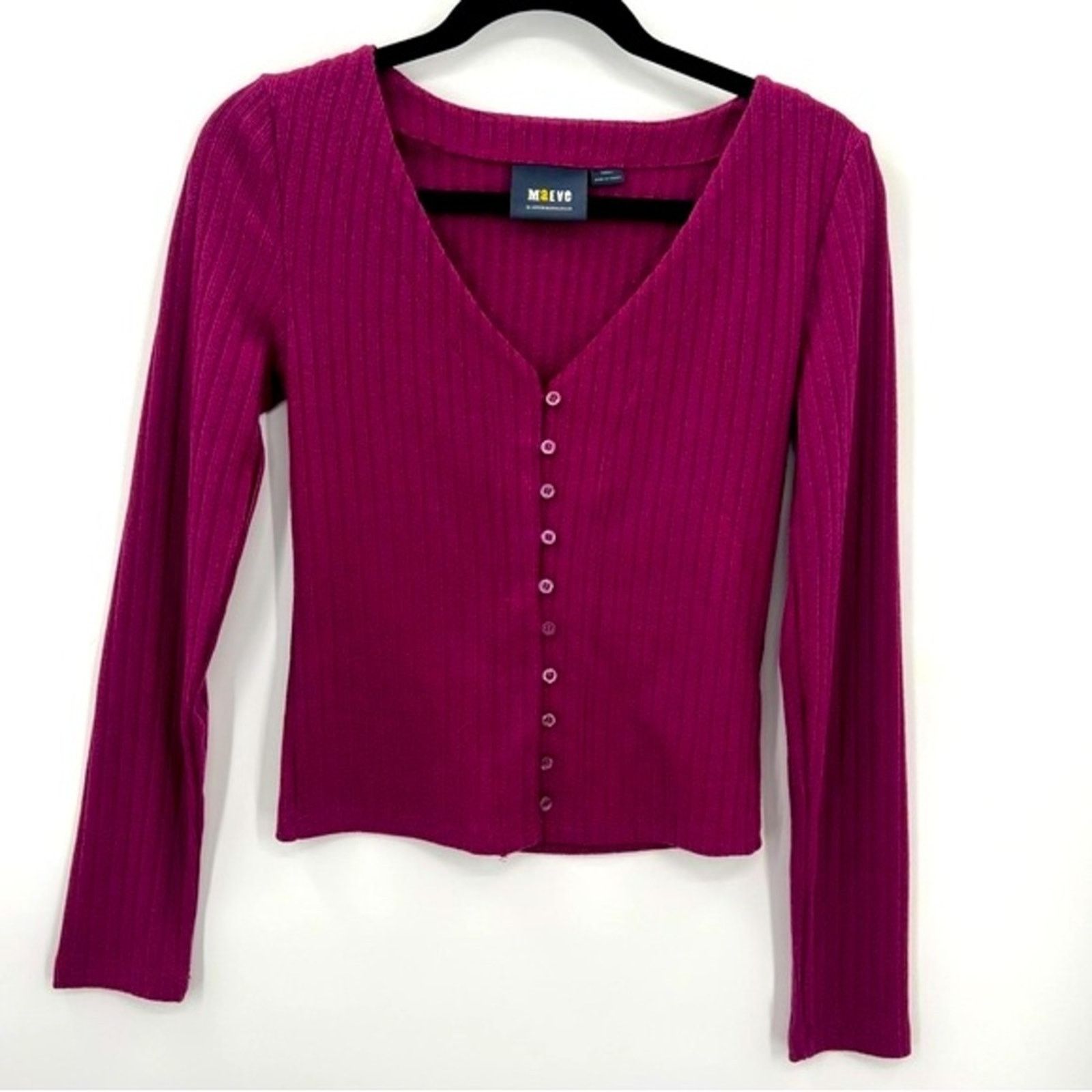 Anthropologie Anthropologie Maeve Meryl Shimmer Cardigan Sweater Purple XS Size XS / US 0-2 / IT 36-38 - 3 Thumbnail