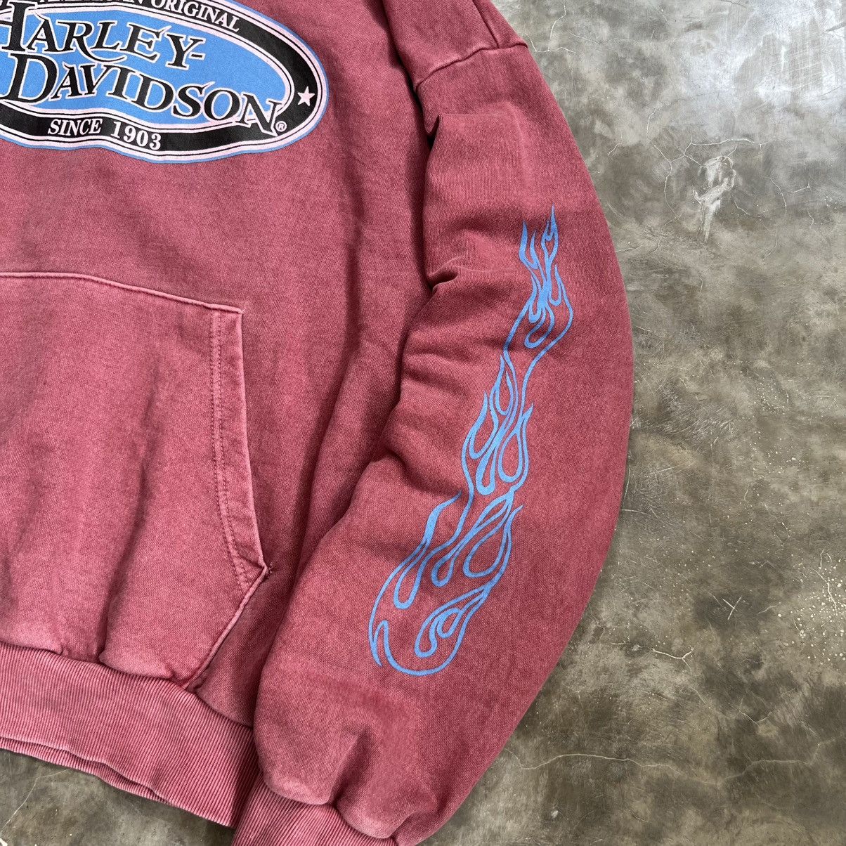 Harley Davidson 2000’s Washed Oversize Harley Davidson Hoodie Size US XL / EU 56 / 4 - 4 Thumbnail