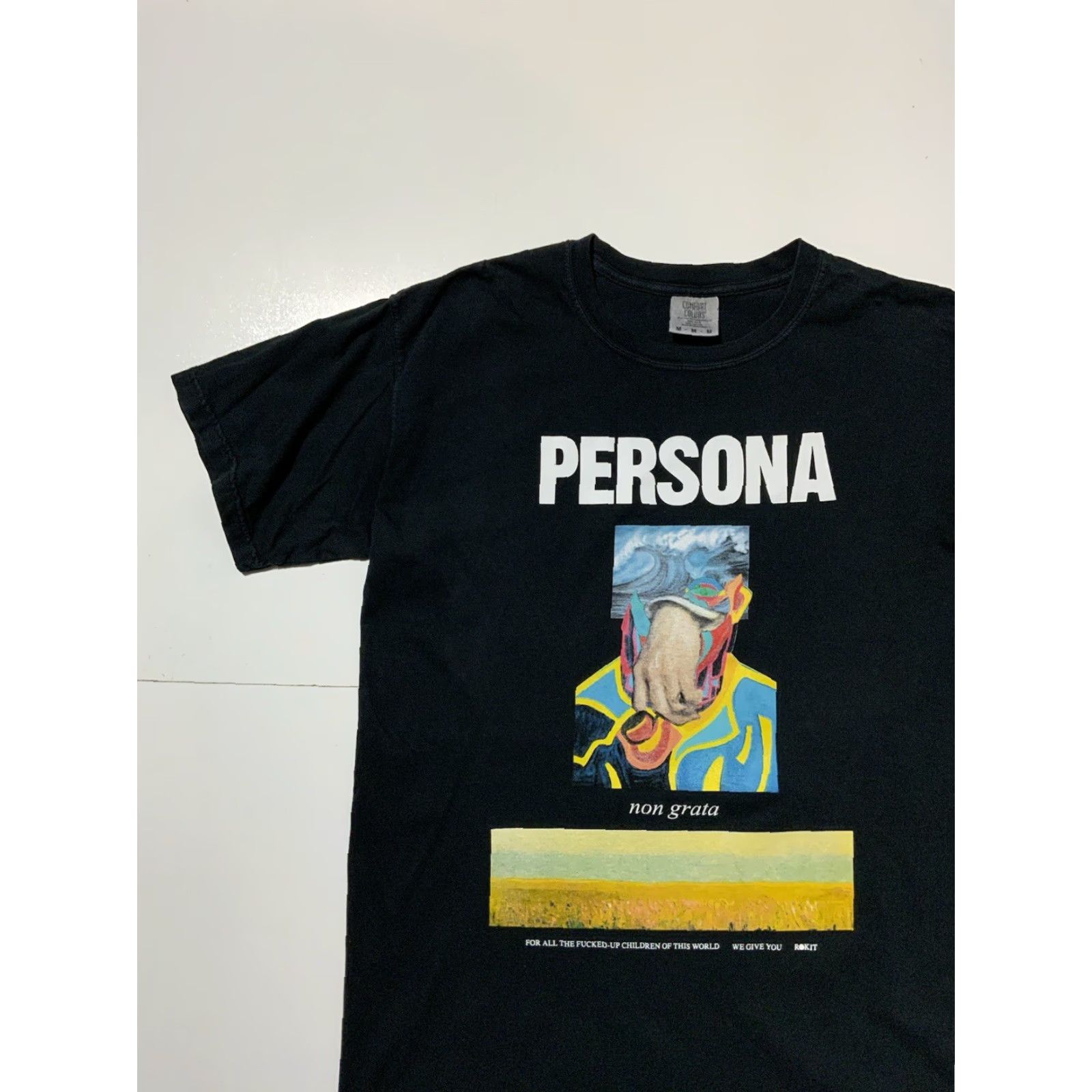 Vintage Rokit T-Shirt Mens Size M Black The Welcome Persona Non Grata For All The Fu**ed Up Give You Sz. M Size US M / EU 48-50 / 2 - 5 Thumbnail