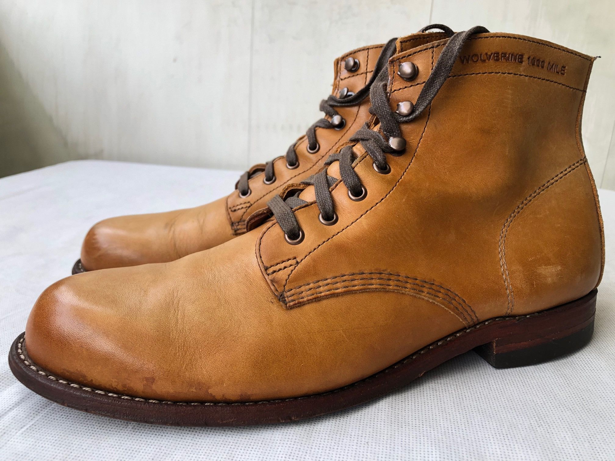 WOLVERINE 1000MILE BOOTS W05848 TAN 8.5D - ワークブーツ
