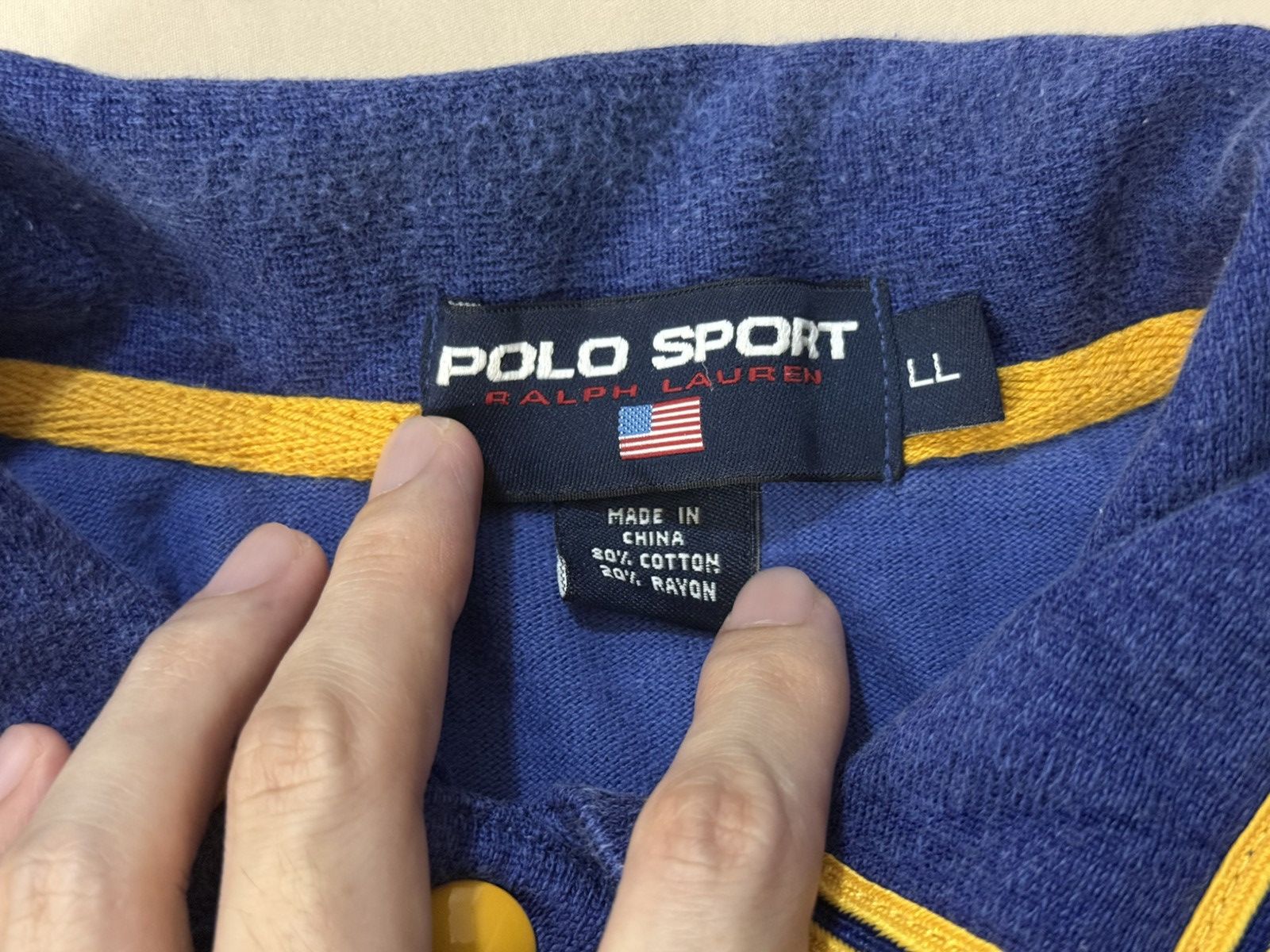 Polo Ralph Lauren Vintage 90s Polo Sport Basketball Warm-Up Jersey Size US XXL / EU 58 / 5 - 8 Thumbnail