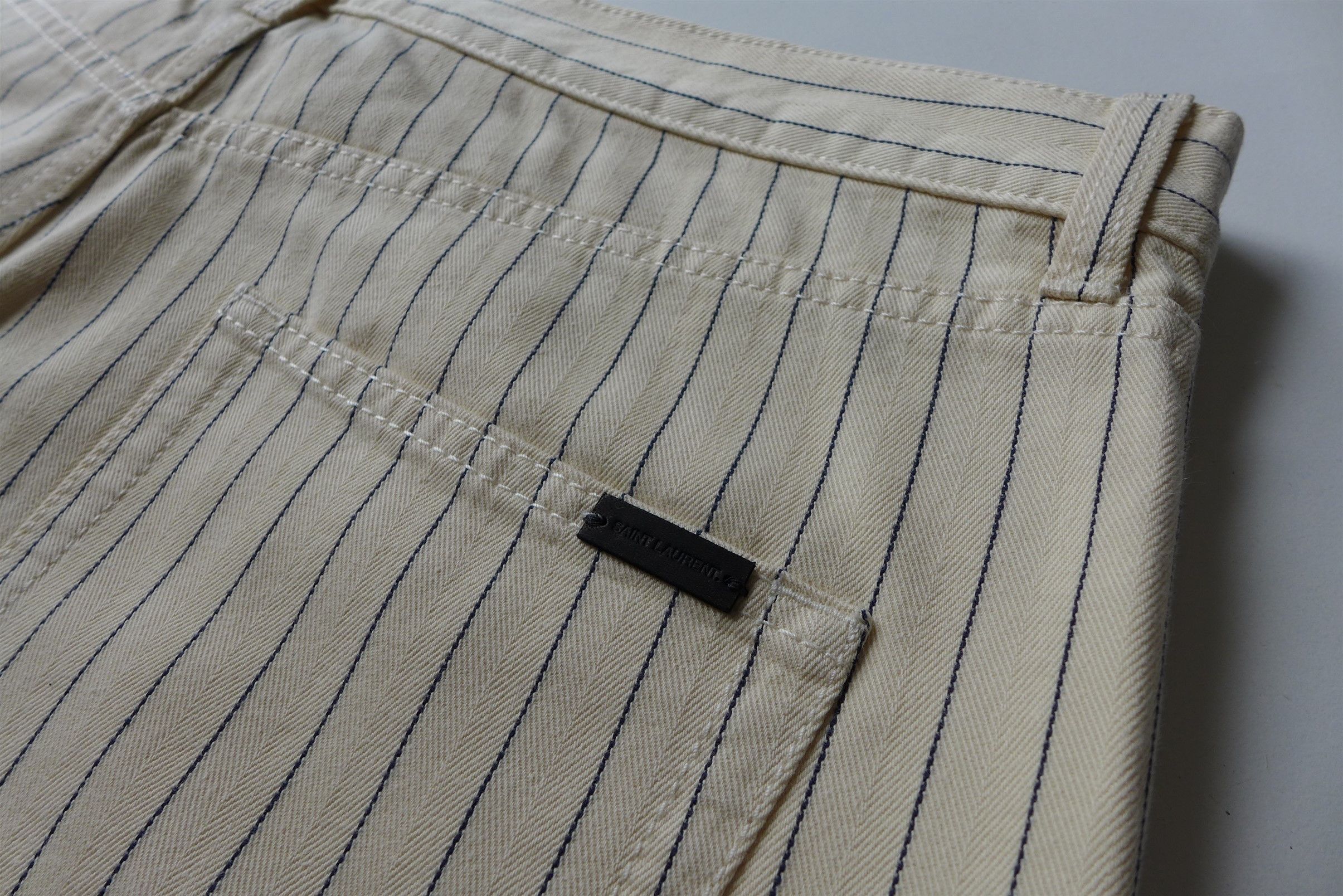 Saint Laurent Paris Saint Laurent D31 Jeans - Ecru Striped Denim Size US 32 / EU 48 - 16 Thumbnail
