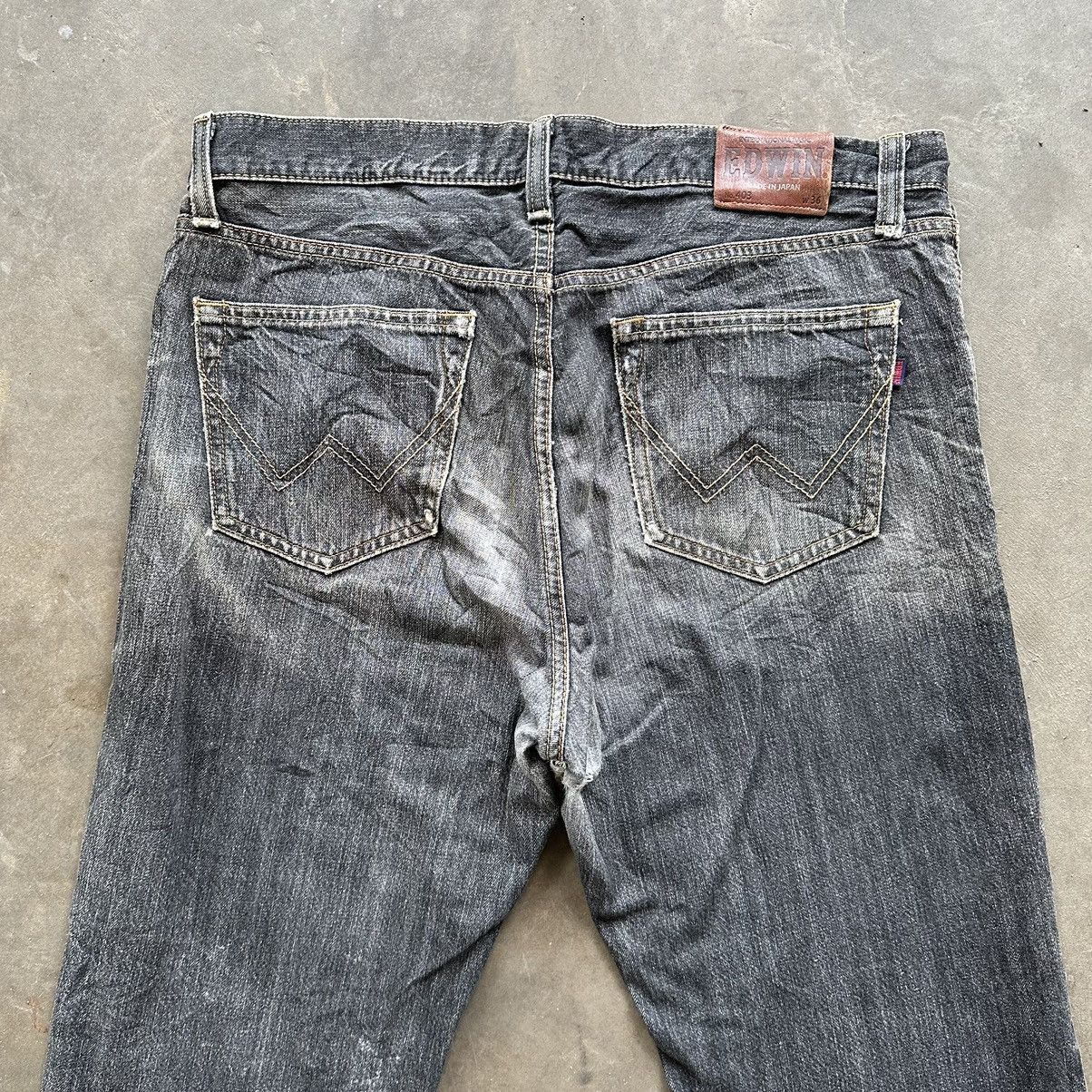 Japanese Brand W36🔥Vintage Edwin Black Distressed Faded Denim Jean Pant Size US 36 / EU 52 - 12 Thumbnail