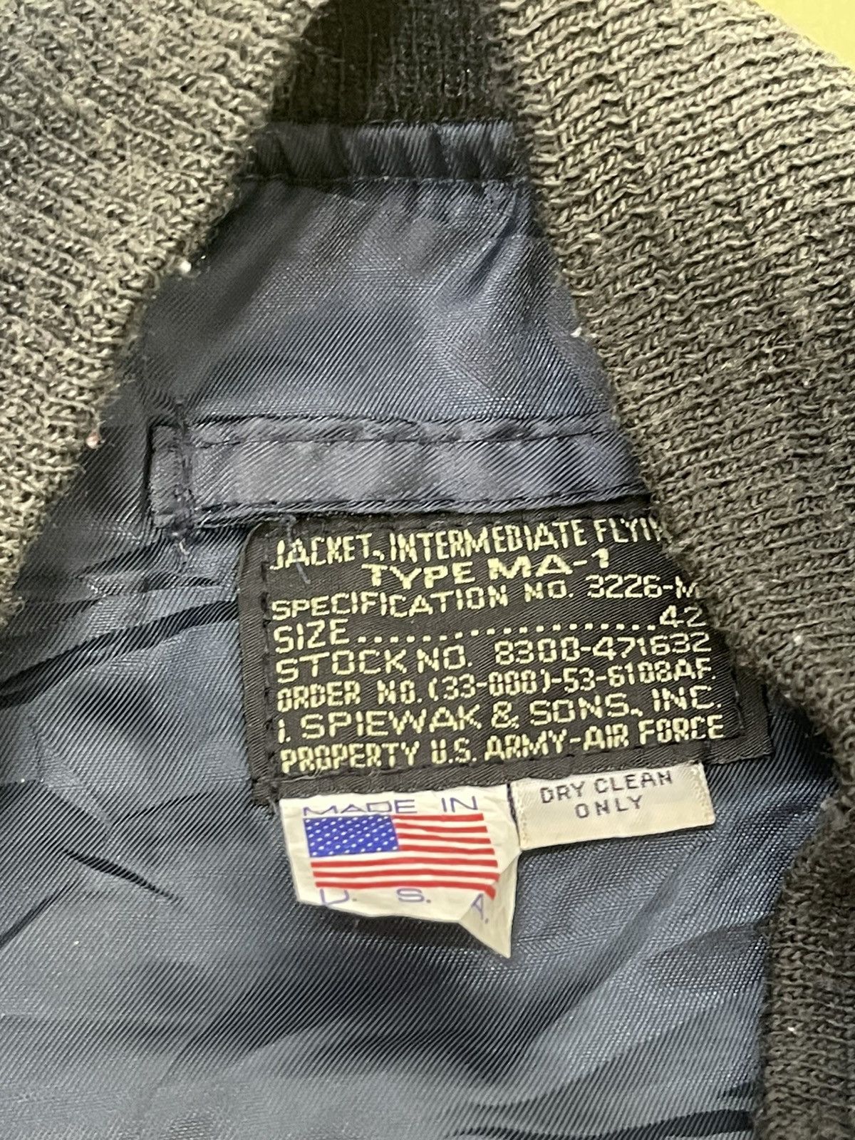 I. Spiewak And Sons Us Air Force Ma-1 Jacket Spiewak Padded Sun Faded 5🟩9 Size US L / EU 52-54 / 3 - 21 Thumbnail