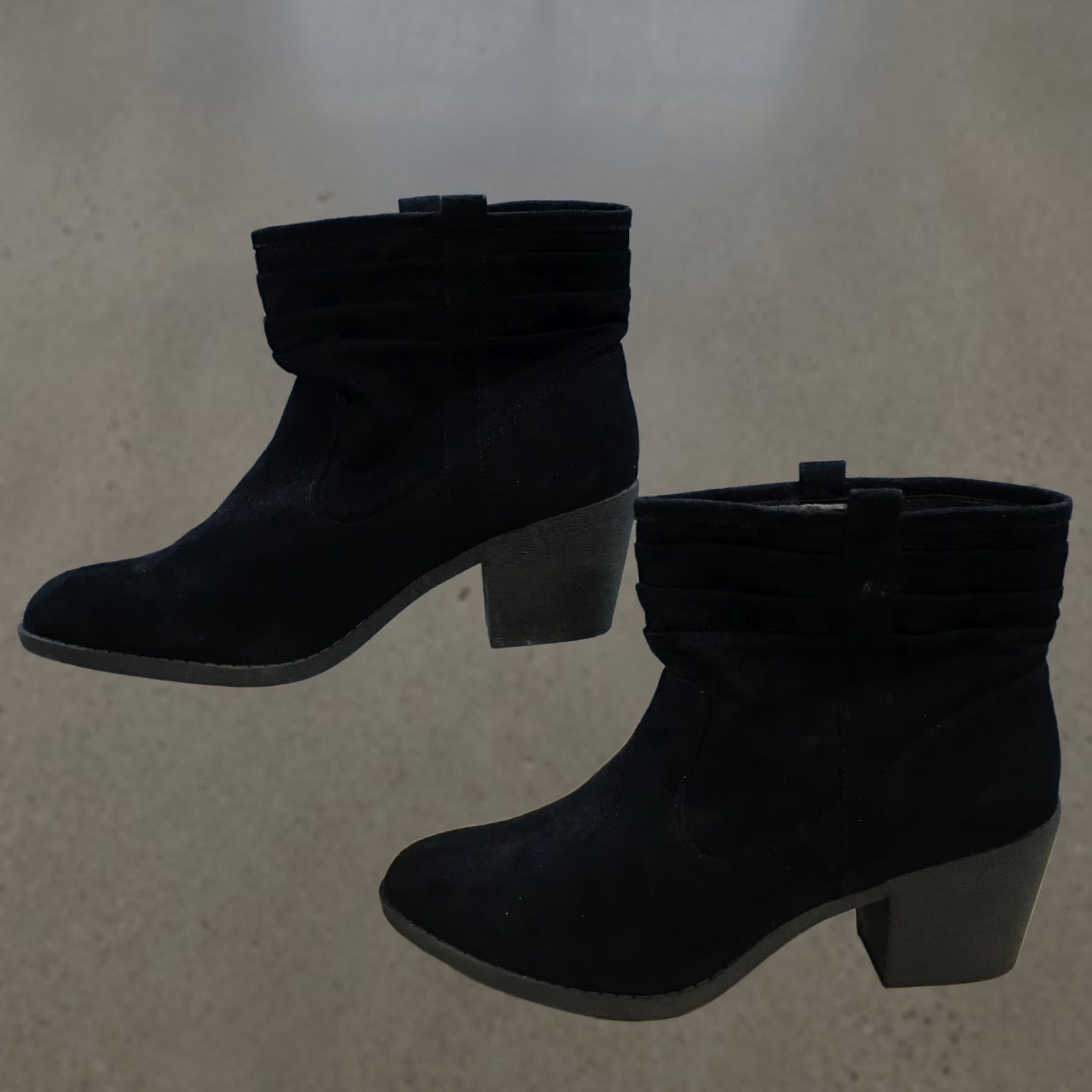 Vintage Arizona Boots Womens 10 M Garber Ankle Bootie Black Pull On Casual Block Heels Shoes Size US 10 / IT 40 - 1 Thumbnail