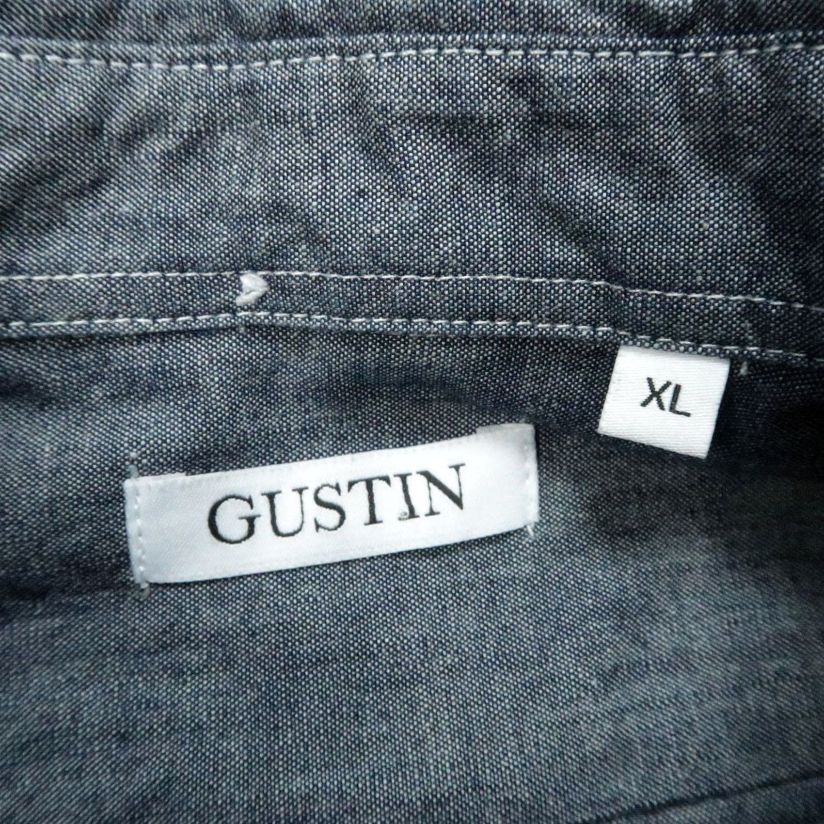 Gustin Gustin Shirt Mens XL Blue Long Sleeve Chambray Button Down Workwear Size US XL / EU 56 / 4 - 3 Thumbnail
