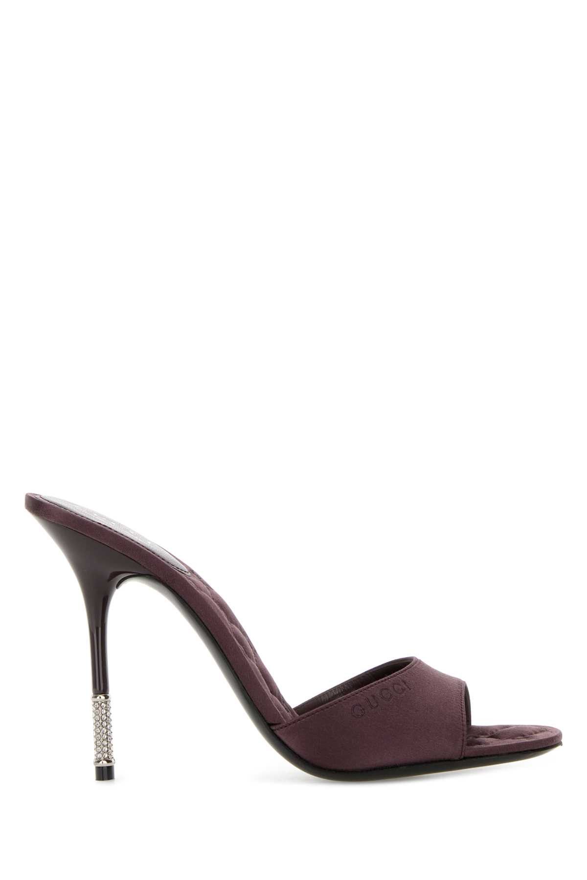 Gucci Purple Satin Mules Size US 6 / IT 36 - 1 Thumbnail