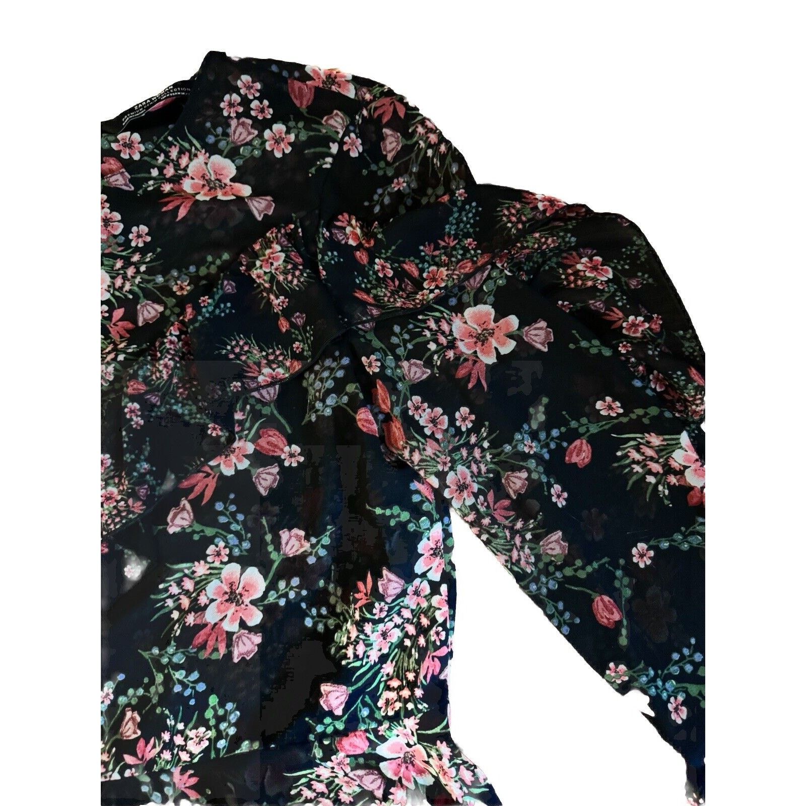 Zara ZARA WOMEN PREMIUM COLLECTION FLORAL RUFFLE TOP SIZE M Size M / US 6-8 / IT 42-44 - 3 Thumbnail