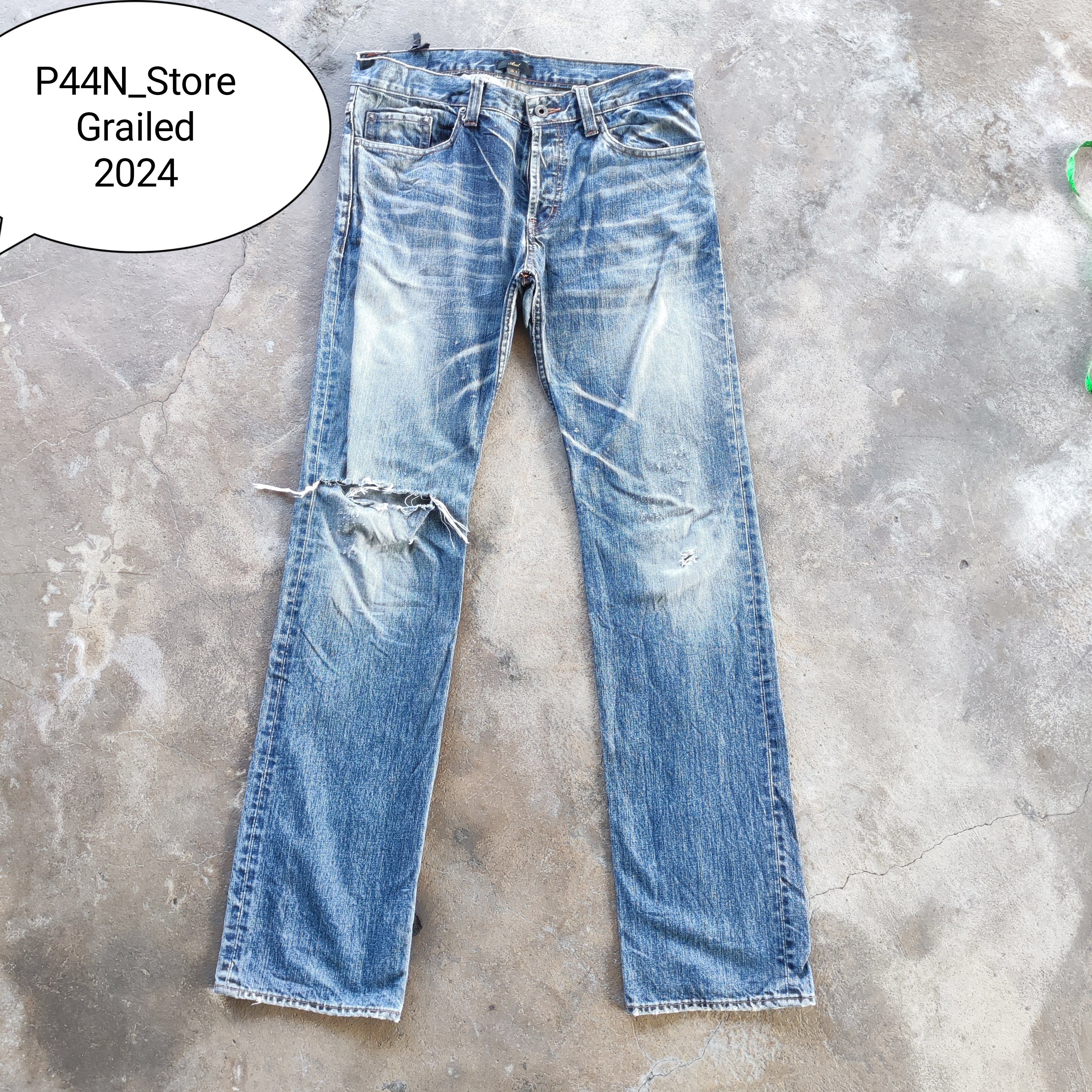 Japanese Brand Vintage Japanese Brand Jeans Distressed Faded Pants Size US 35 - 1 Thumbnail