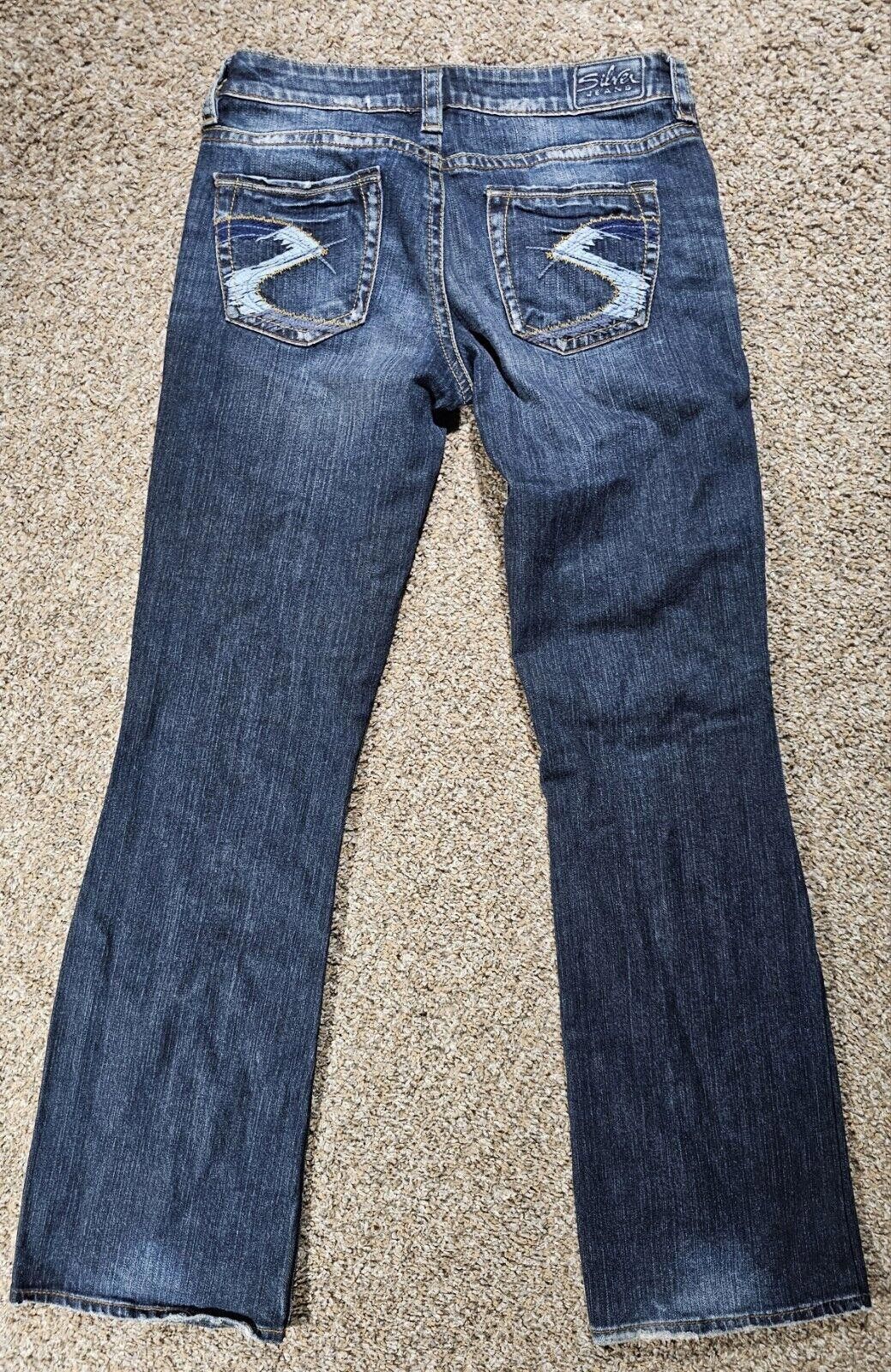 Designer Silver Jeans 28/33 Lola Straight Western Glove Works Canada Size 30" / US 8 / IT 44 - 6 Thumbnail