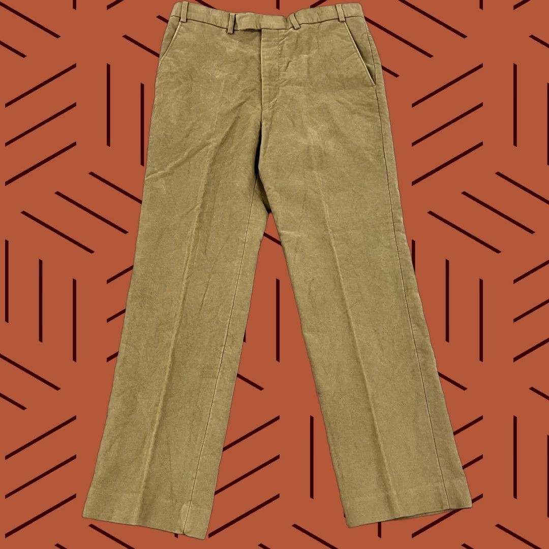 Vintage VINTAGE House of Bruar Men's Dress Pants 34x30 Brown Cotton Trousers Business Casual Slacks Size US 34 / EU 50 - 1 Thumbnail