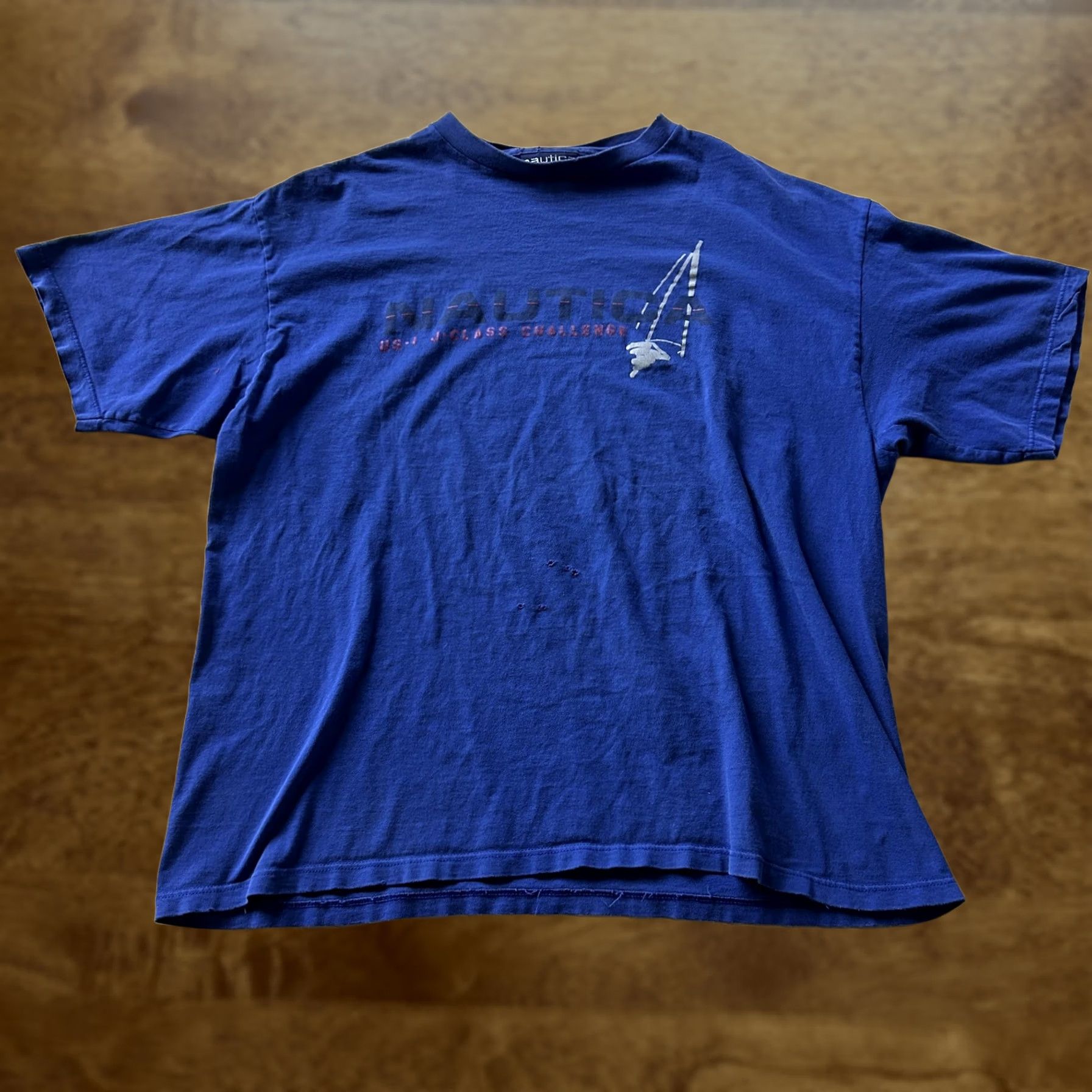 Nautica VINTAGE Nautica Shirt Mens XL Blue US-1 J-Class Challenge Sailing Tee T-Shirt Size US XL / EU 56 / 4 - 1 Thumbnail
