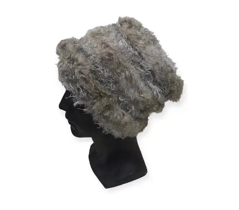 Japanese Brand Japanese Brand Fur Fleece Beanie Hat Size ONE SIZE - 1 Thumbnail