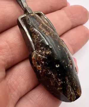 Vintage Natural Baltic AmberVintage Pendant Black Leather Necklace Size ONE SIZE - 5 Thumbnail