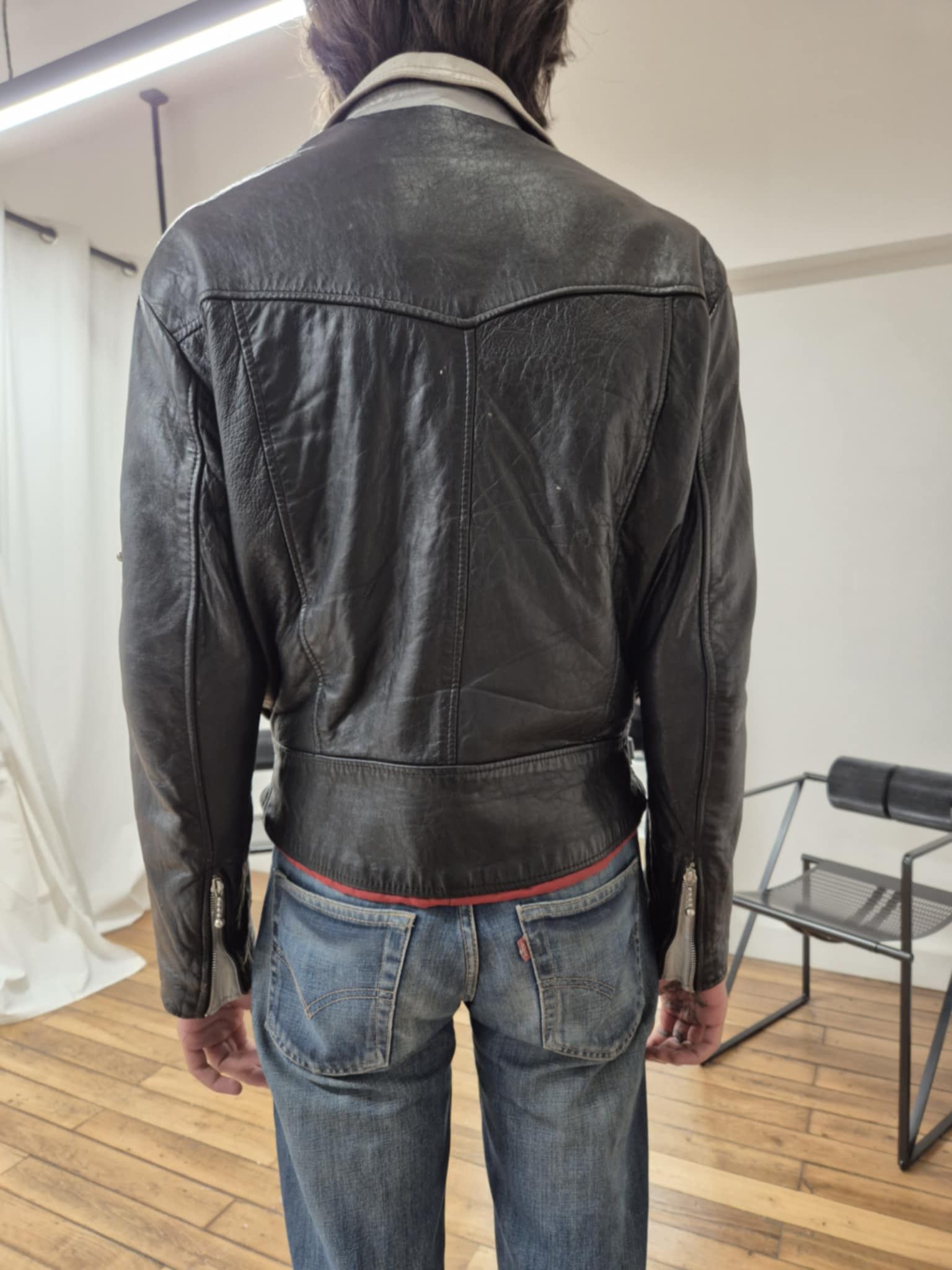 Vintage 1980's black/white perfecto leather jacket Size US M / EU 48-50 / 2 - 3 Thumbnail