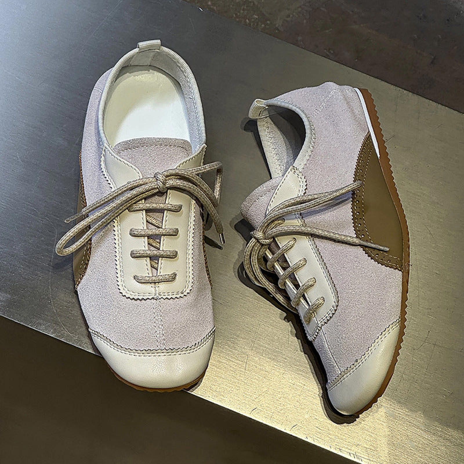 Other Blue Suede Casual Lace-Up Sneakers, Lightweight Shoes Size US 7 / EU 40 - 6 Thumbnail