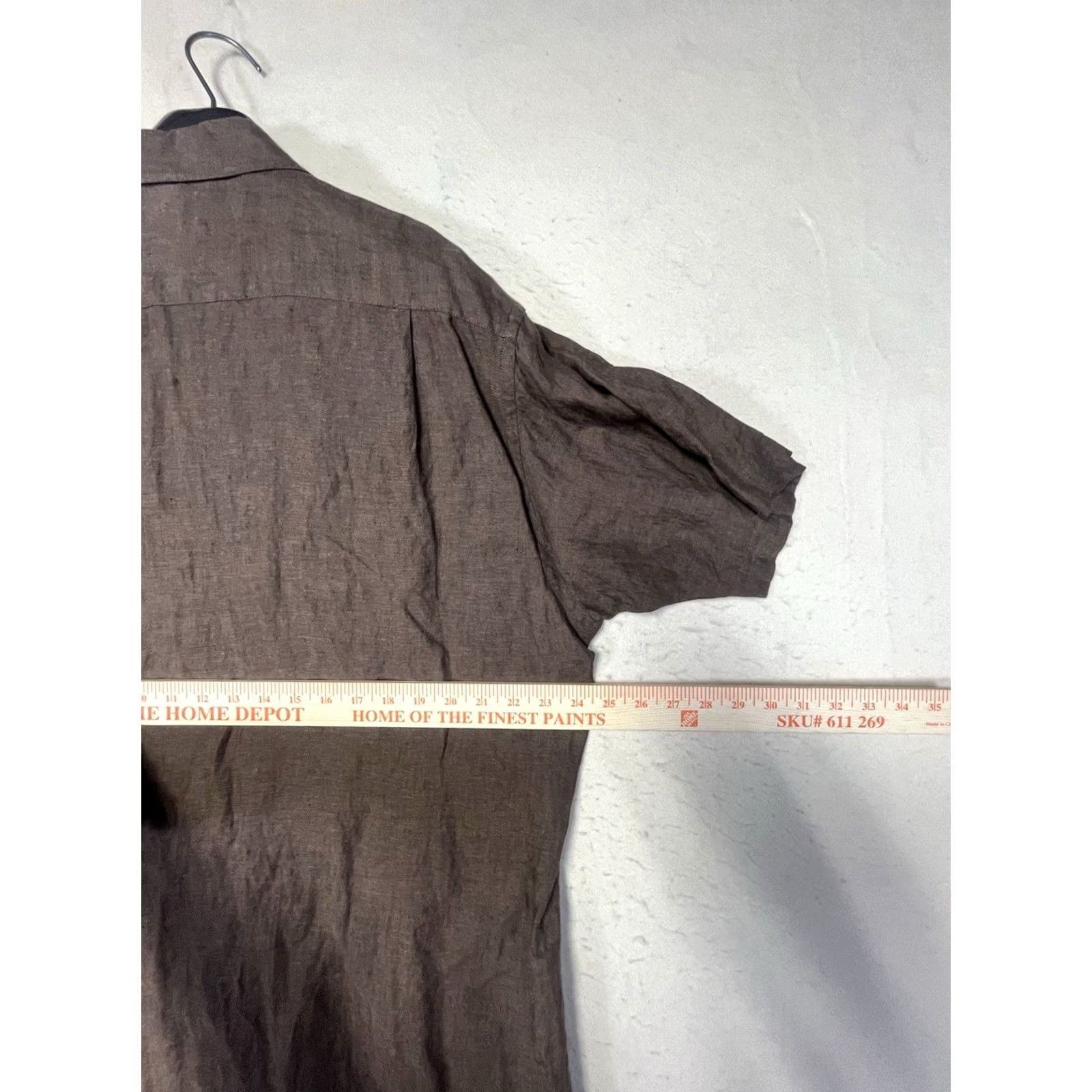 Tasso Elba Tasso Elba Shirt Mens L Brown Luxury Linen Button Front Short Sleeve Size Size US L / EU 52-54 / 3 - 3 Thumbnail