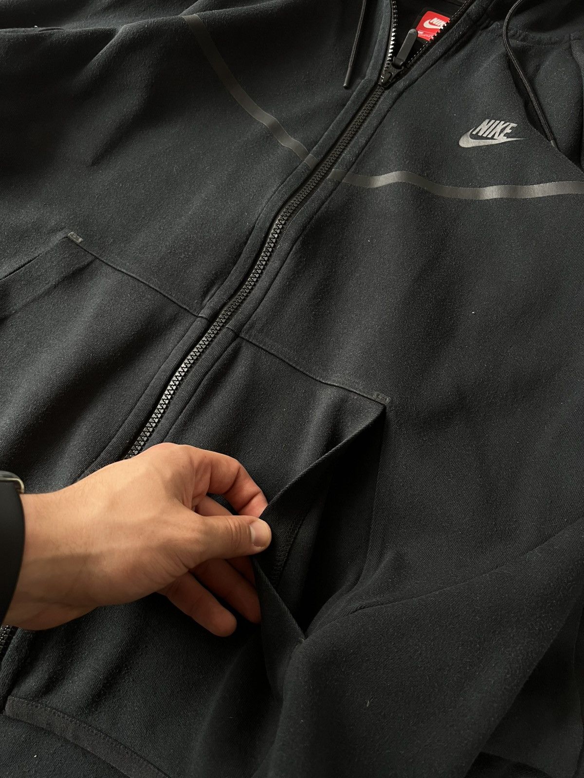 Designer × Nike ‼️Nike Tech Fleece Triple Black Windrunner Zip Hoodie‼️ Size US L / EU 52-54 / 3 - 14 Thumbnail