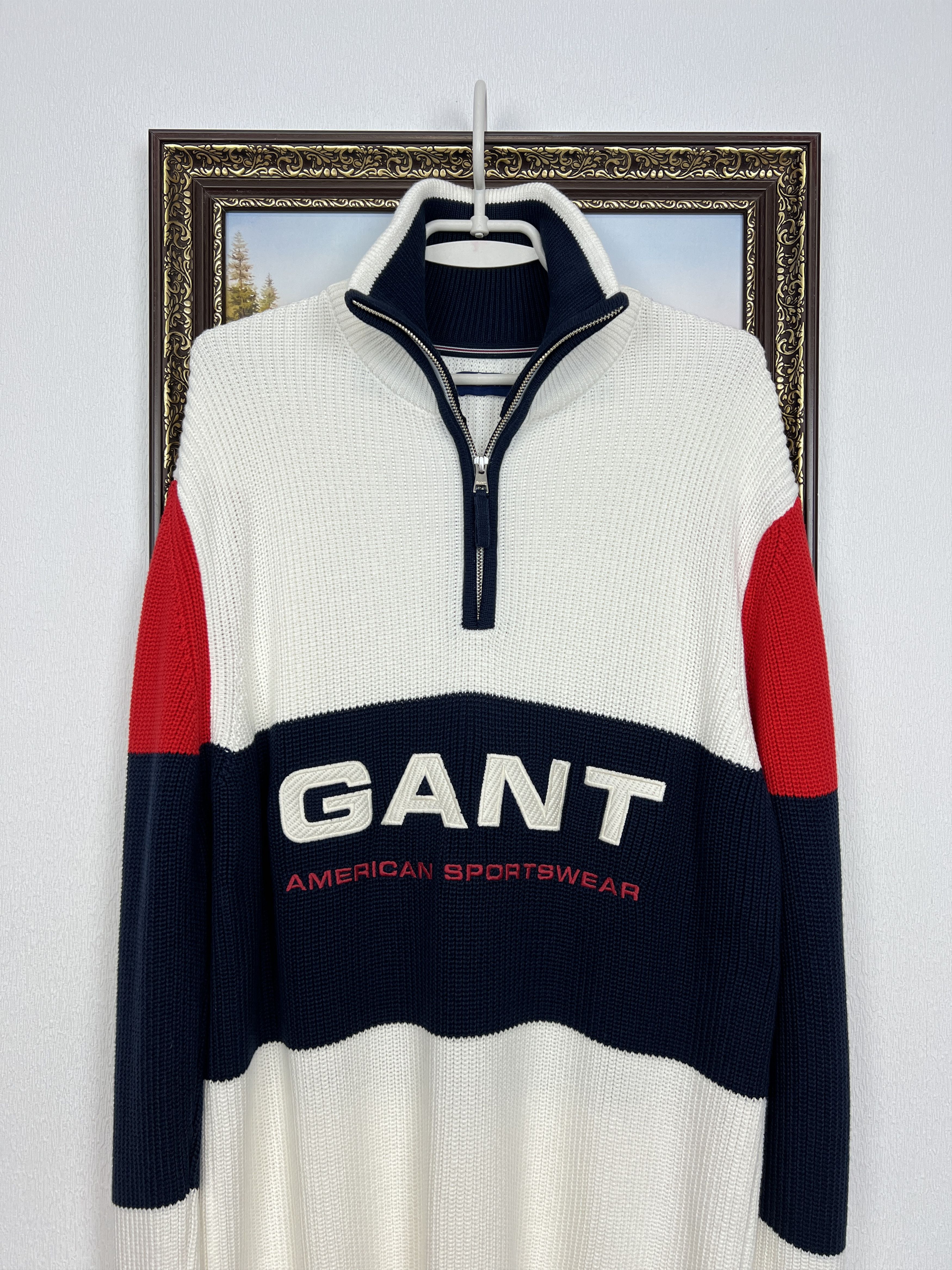 Gant Gant American Sportswear Sweater Big Logo Pullover 1/4 Zip Size US L / EU 52-54 / 3 - 2 Thumbnail