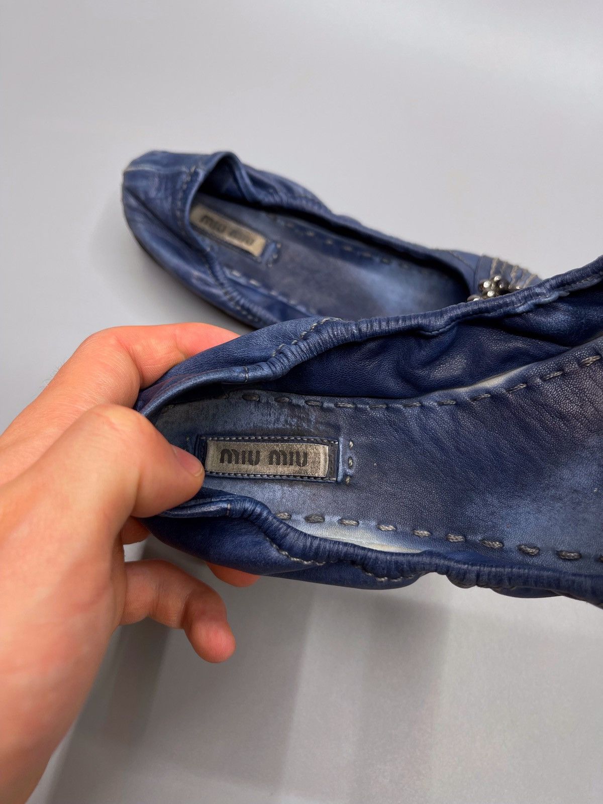Miu Miu × Prada Miu miu Leather Ballet Flats Size US 6.5 / IT 36.5 - 13 Thumbnail