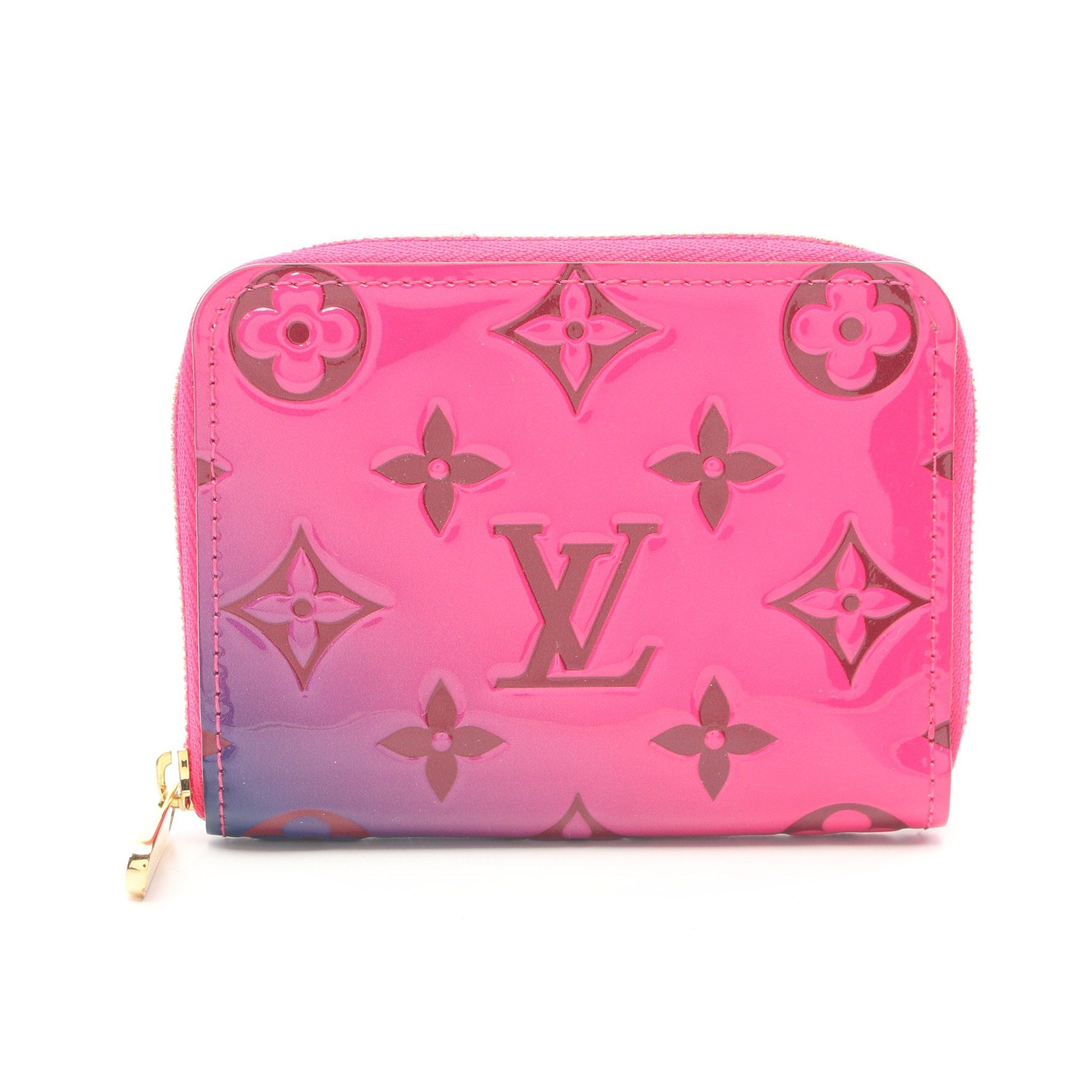 Louis Vuitton Zippy Coin Purse Monogram Vernis Patent Leather Pink Purple, Women's