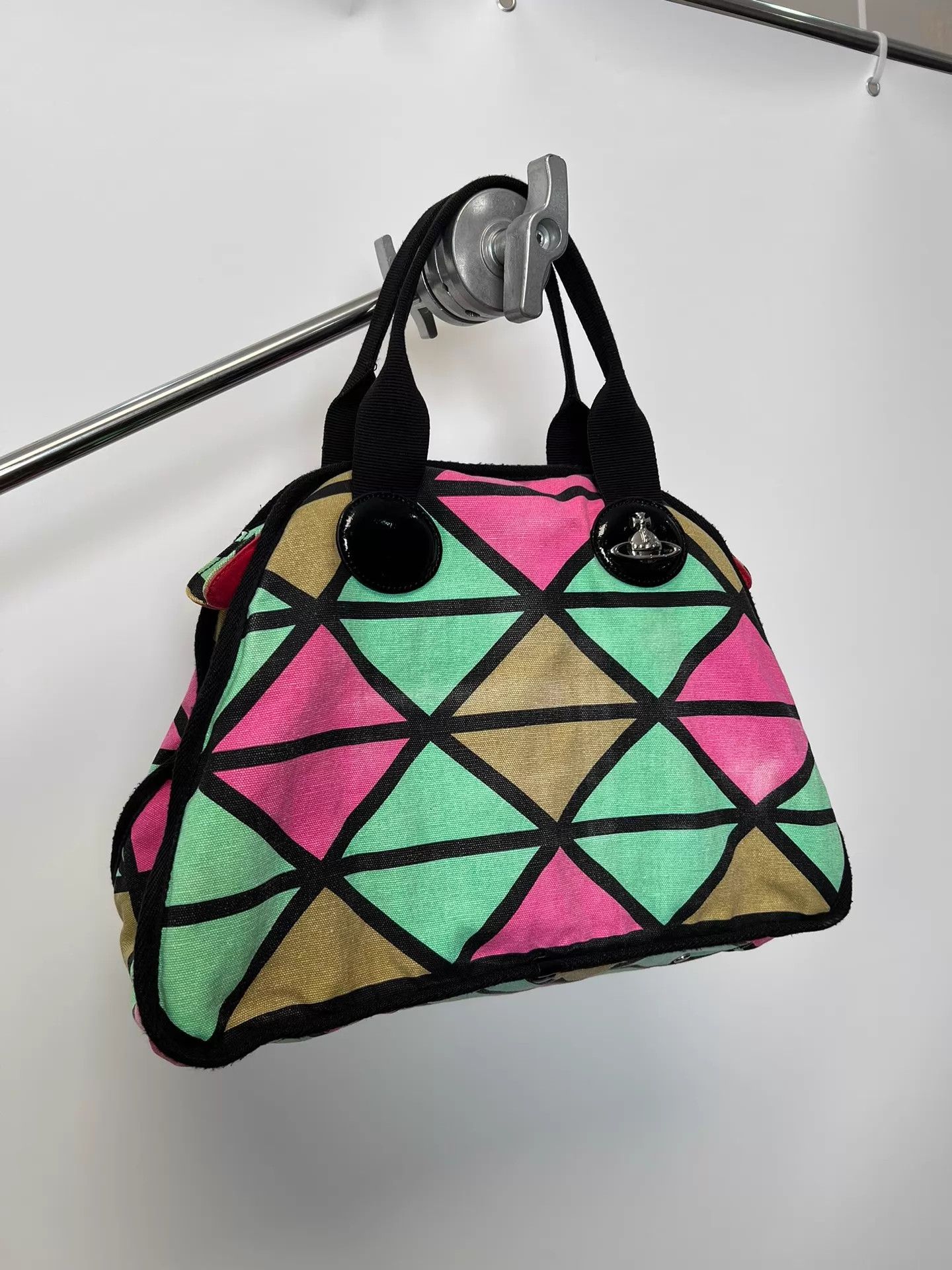 Vivienne Westwood Vivienne Westwood Colorblocked Washed Canvas Tote Retro Size ONE SIZE - 2 Thumbnail