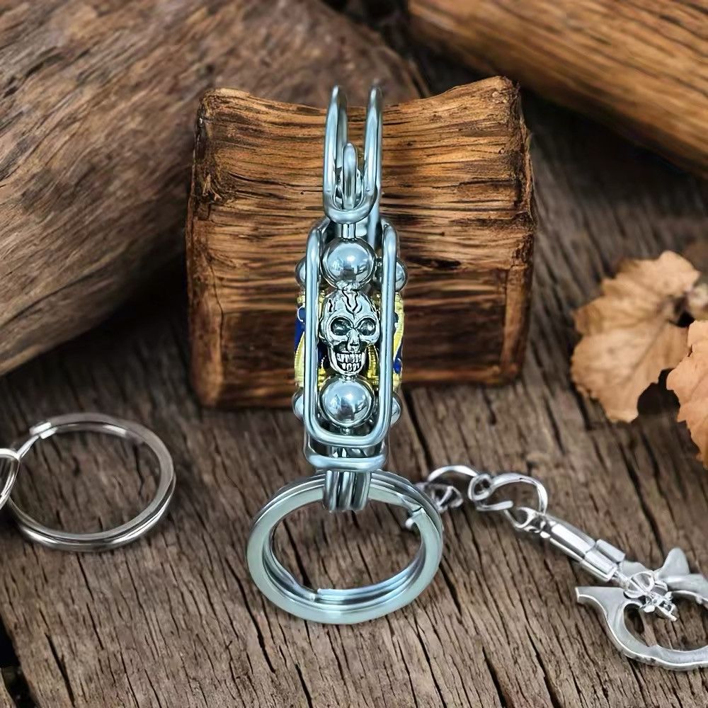 Jewelry Handmade Skull Head Matte Blue Wired Key Decoration Size ONE SIZE - 4 Thumbnail