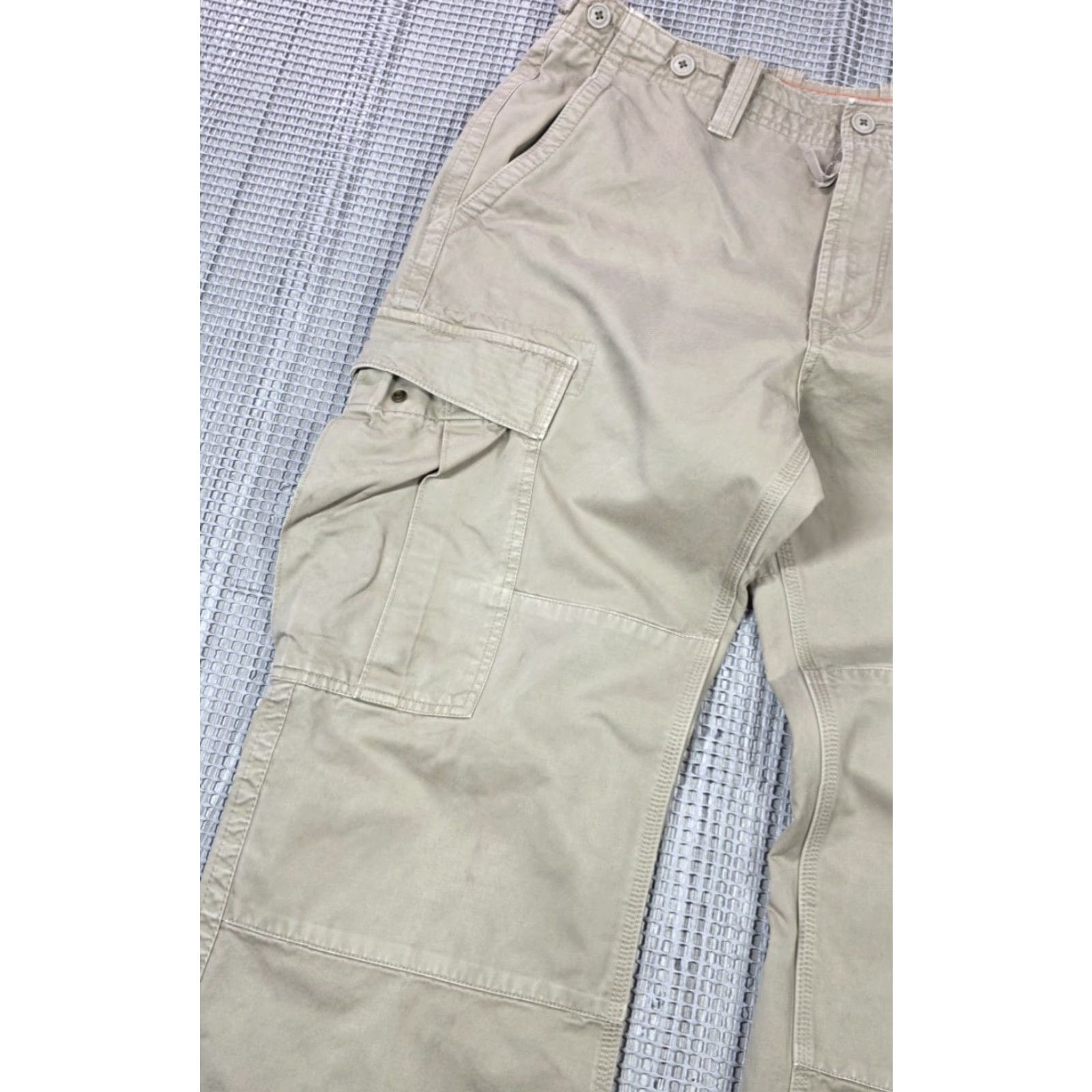 Gap VINTAGE Gap Cargo Pants Mens 36x30 Baggy Military Army Beige 90s Y2K Grunge Hip Hop Skater Cargo Pants Mens Beige Size US 36 / EU 52 - 3 Thumbnail