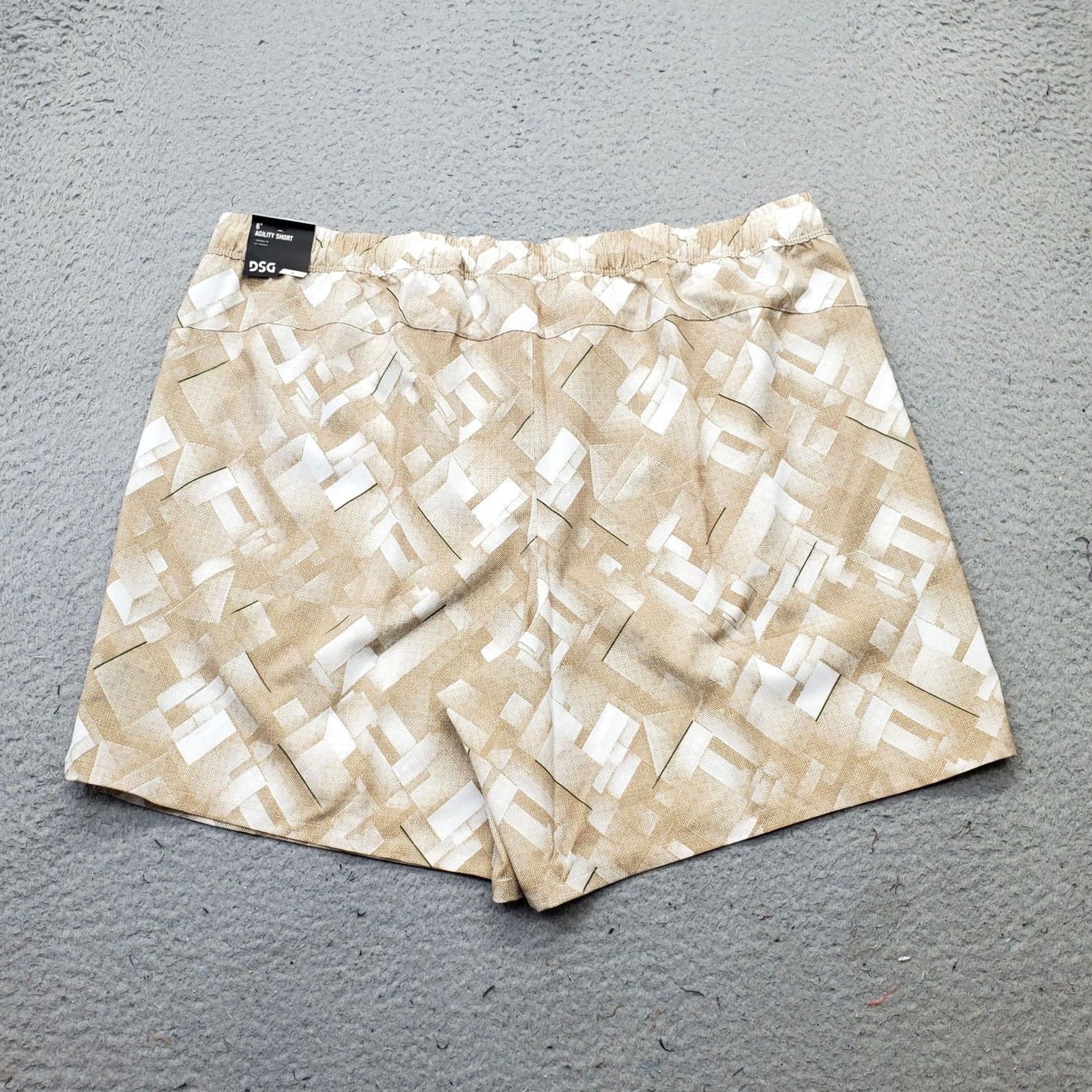 Vintage DSG Mens XL 6” Agility Shorts Windproof Grid Iron Warm Stone Moisture Wicking Athletic Geometric Inseam 6.5" Pockets MNWT Size US 36 / EU 52 - 2 Thumbnail