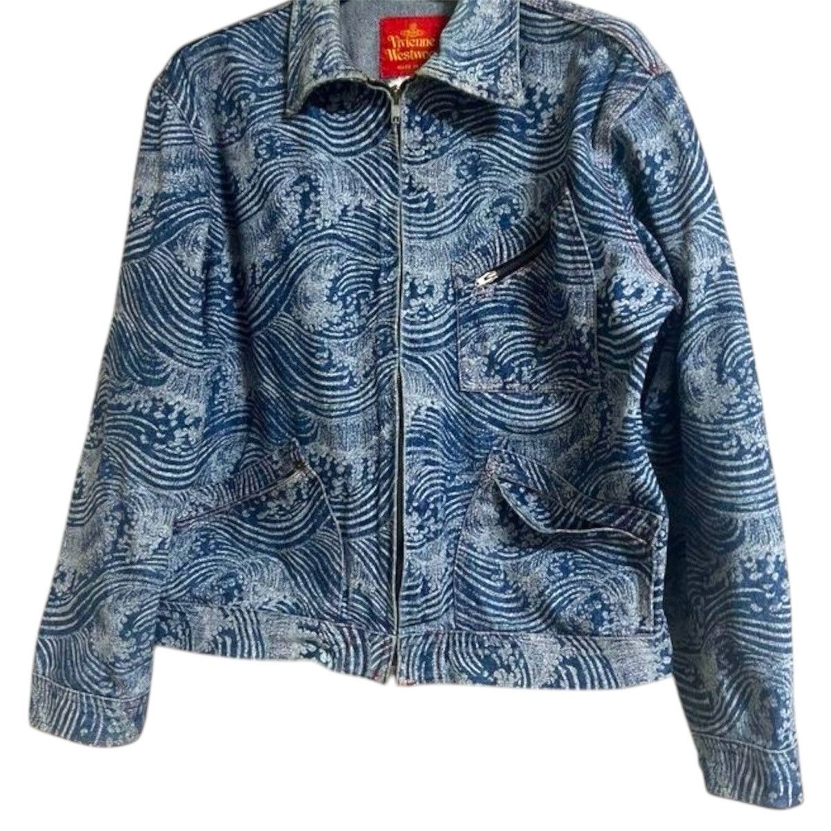 Vintage × Vivienne Westwood Vivienne Westwood The Great Wave Print Denim Jacket Size M / US 6-8 / IT 42-44 - 2 Thumbnail