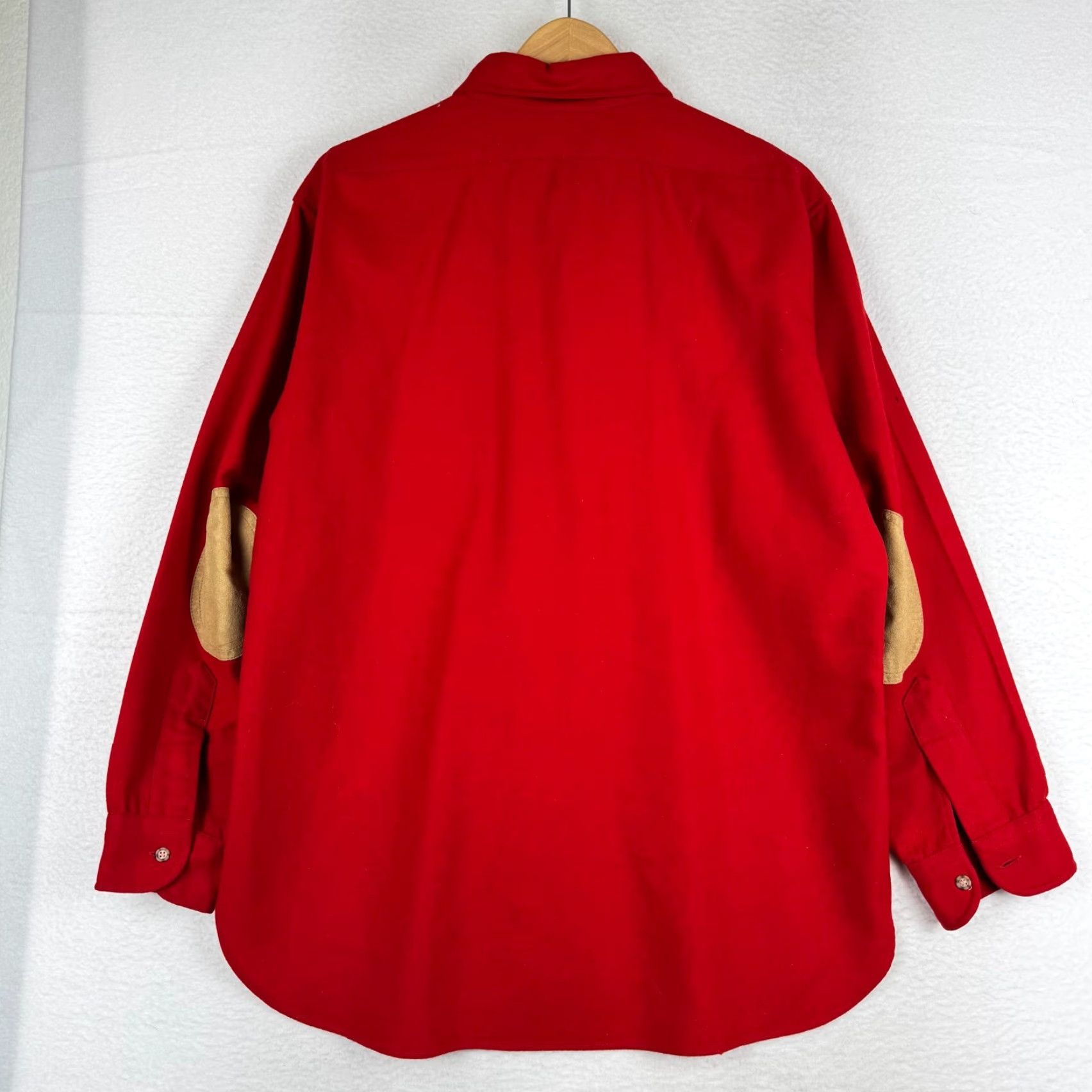 Pendleton VINTAGE Pendleton XL Red Wool Long Sleeve Button Up Elbow Patch Shirt Men Administrative? Size US XL / EU 56 / 4 - 7 Thumbnail