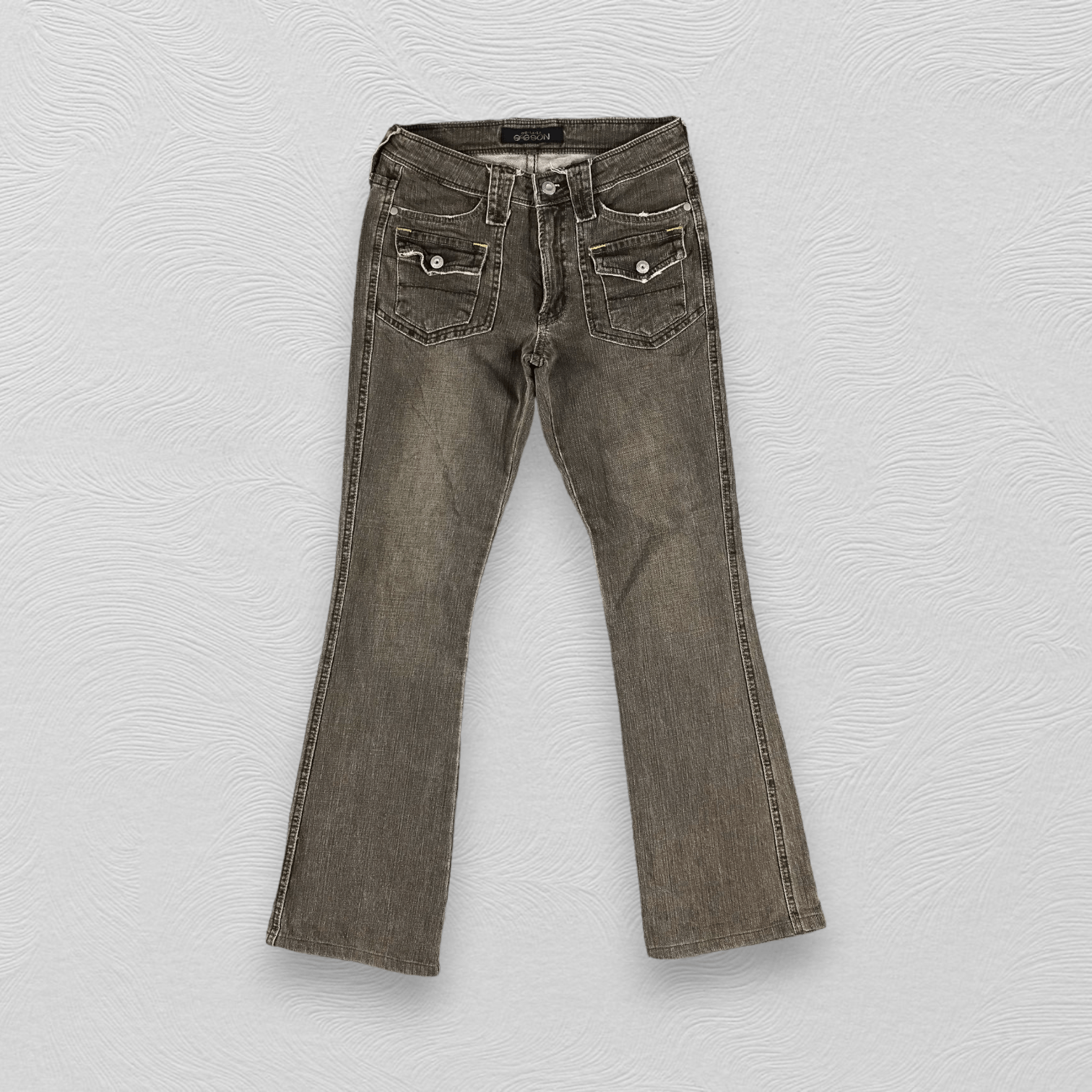 Japanese Brand Japanese Bush Pants Jeans Faded Brown Flare Denim KJ1324 Size US 27 - 1 Thumbnail