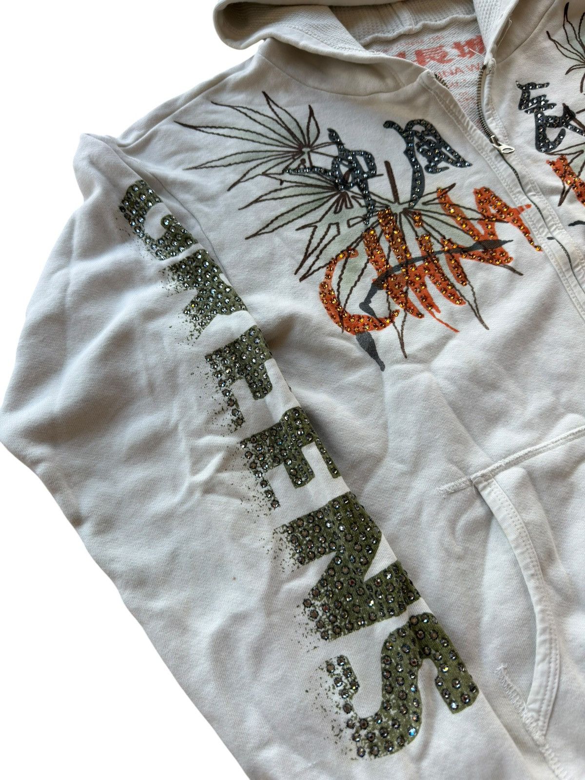 The Great China Wall *RARE* 90s VINTAGE THE GREAT CHINA WALL WEED HOODIE GREENS Size US L / EU 52-54 / 3 - 12 Thumbnail