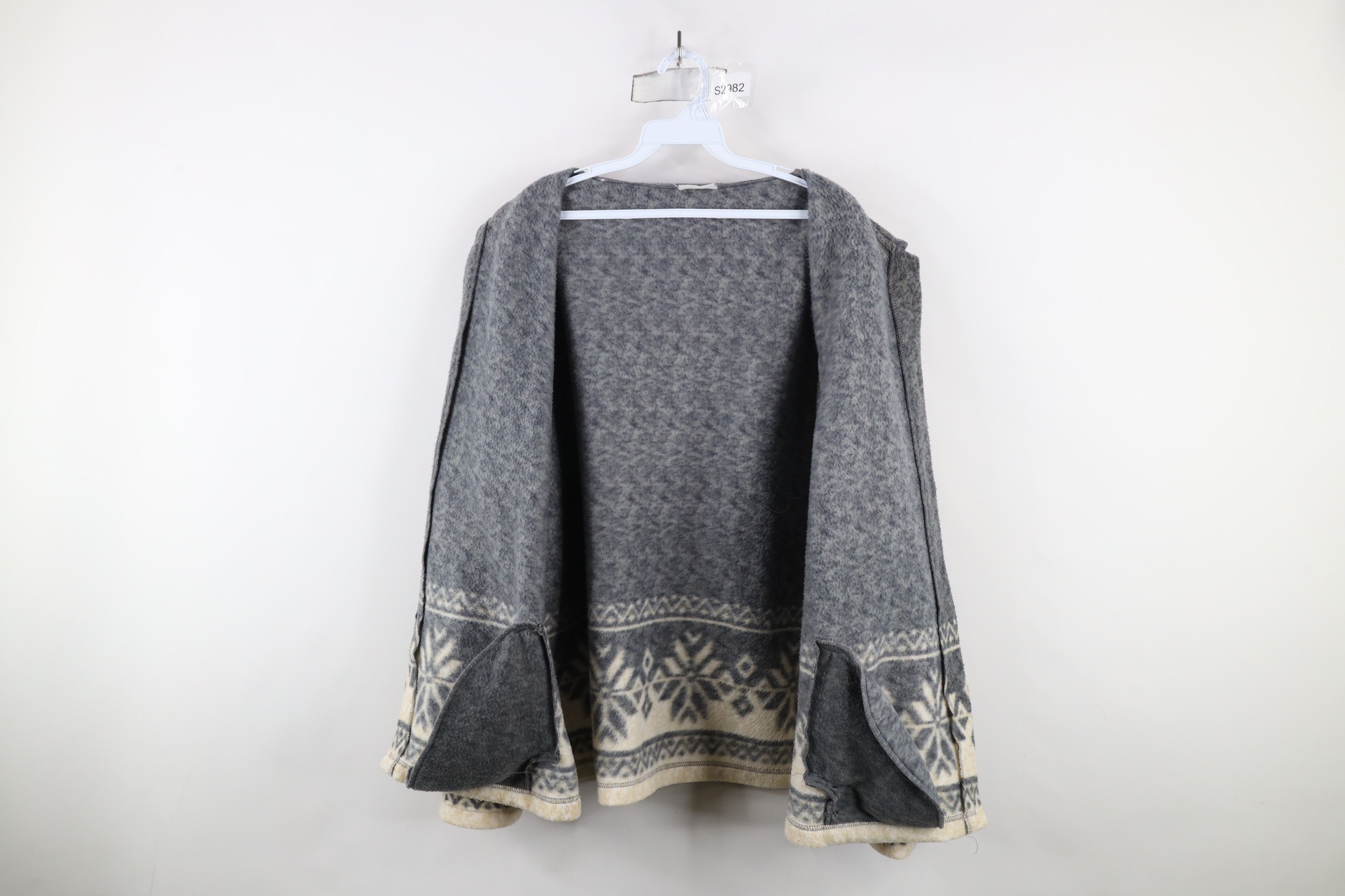 Vintage Vintage 90s Streetwear Snowflake All Print Fleece Jacket Size XL / US 12-14 / IT 48-50 - 6 Thumbnail
