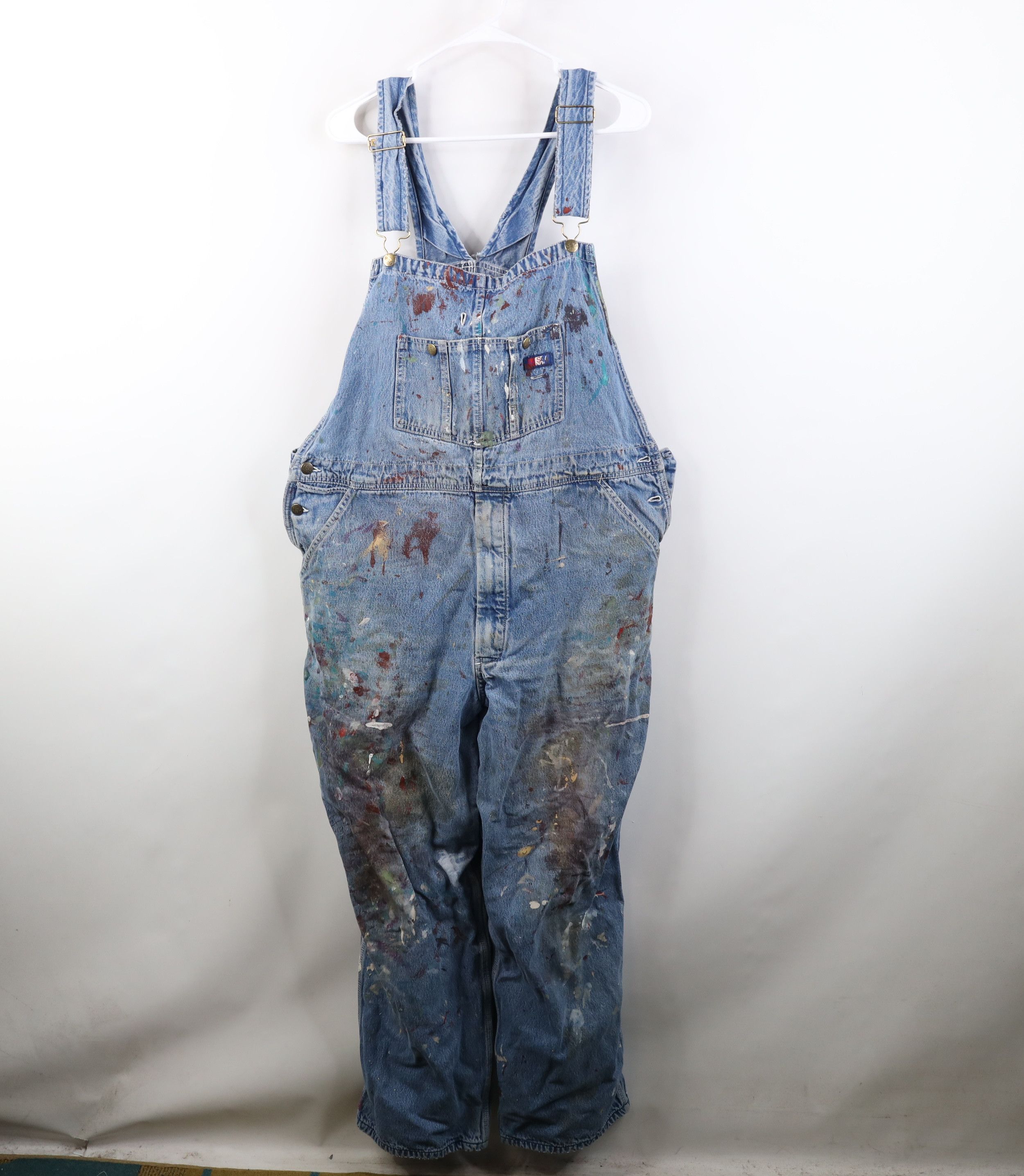 Vintage Vintage 90s Streetwear Thrashed Flannel Lined Overalls Size US 40 / EU 56 - 1 Thumbnail
