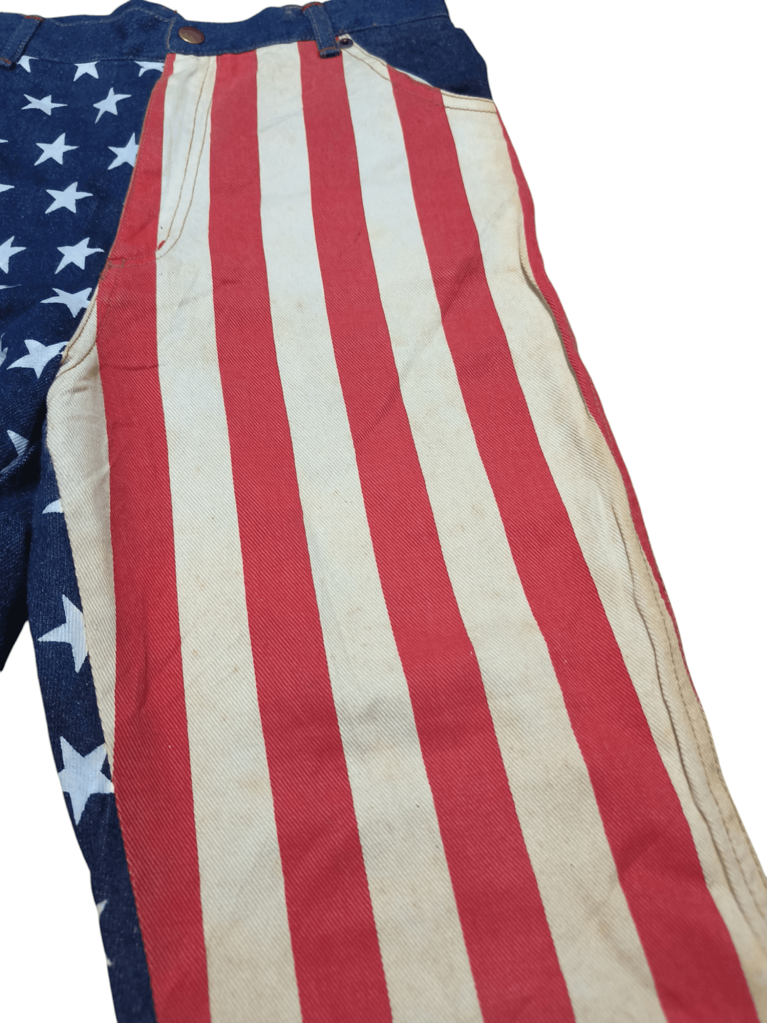 Japanese Brand Vintage CRT Navy USA Flag Printed Unique Motifs Jeans Pants Size 27" / US 4 / IT 40 - 8 Thumbnail