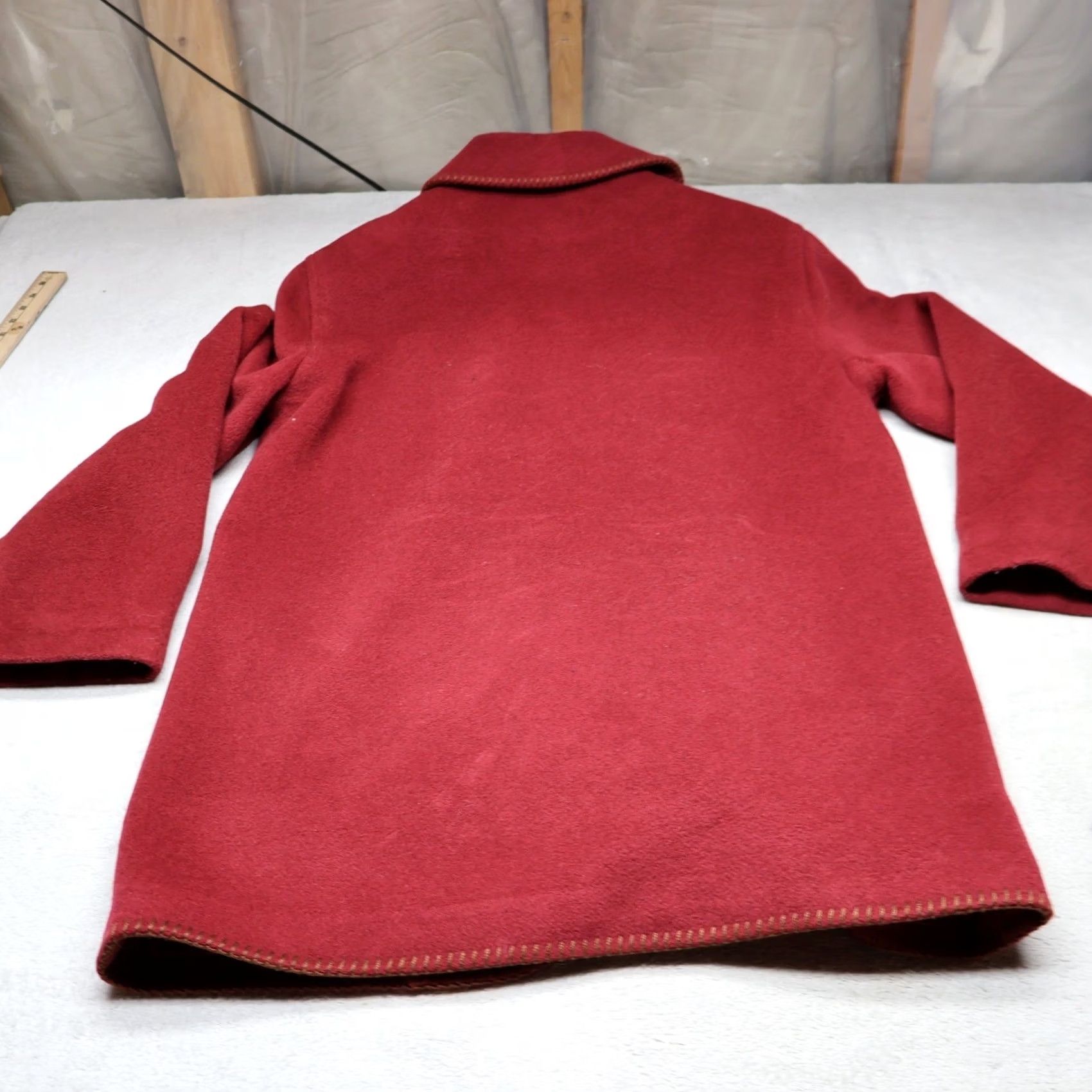 Lands' End VINTAGE Lands' End Coat Womens 12 Red Wool Blend Winter Chore Jacket Coat Button Front Lined Mid-Length USA Made Mens Womens Size XL / US 12-14 / IT 48-50 - 7 Thumbnail