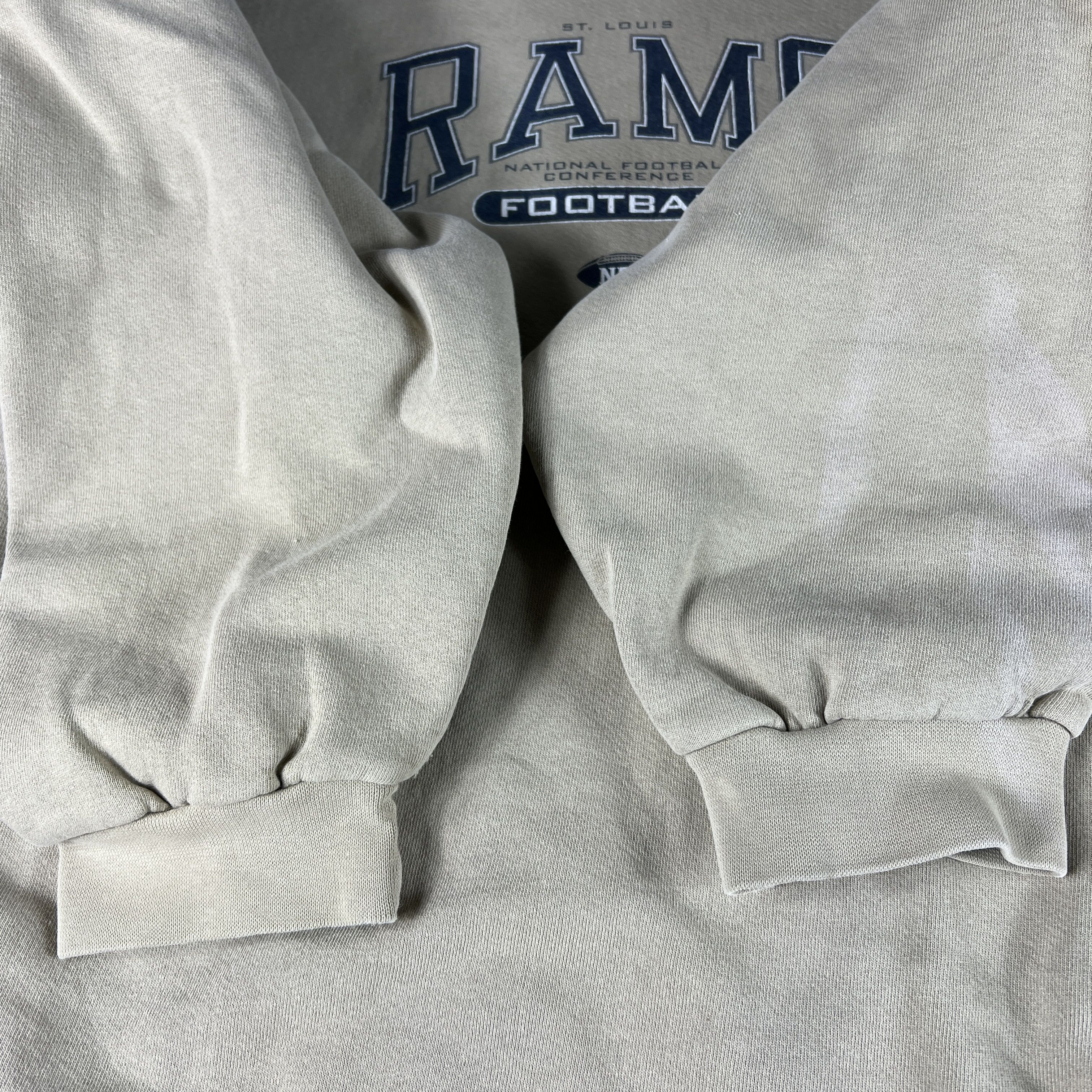 NFL × Vintage Y2K NFL St Louis Rams Football Sweatshirt Tan Faded Crewneck Size US XXL / EU 58 / 5 - 4 Thumbnail