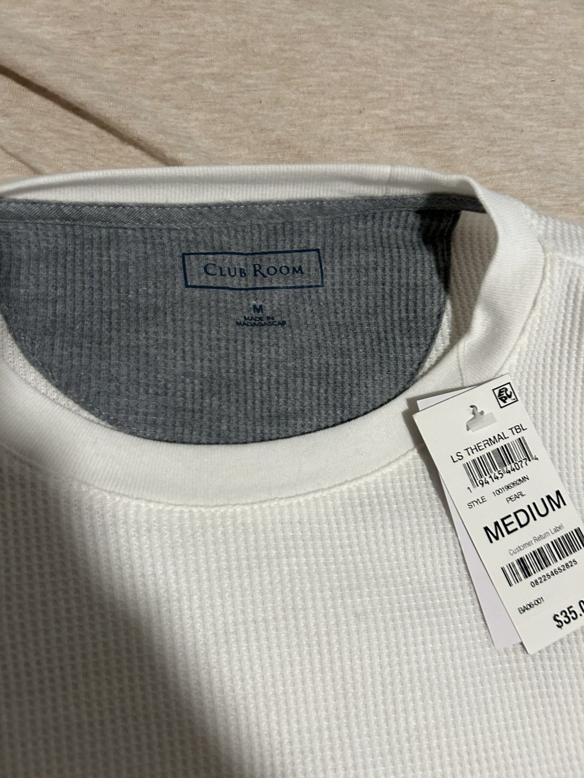 Club Room New With Tags White Club Room ribbed crew neck t-shirt Size US M / EU 48-50 / 2 - 4 Thumbnail