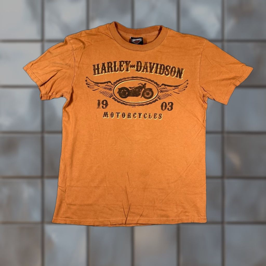 Harley Davidson Harley-Davidson Mens T-Shirt M Orange Short Sleeve USA California Burnt Orange Redding California Photos Size US M / EU 48-50 / 2 - 1 Thumbnail